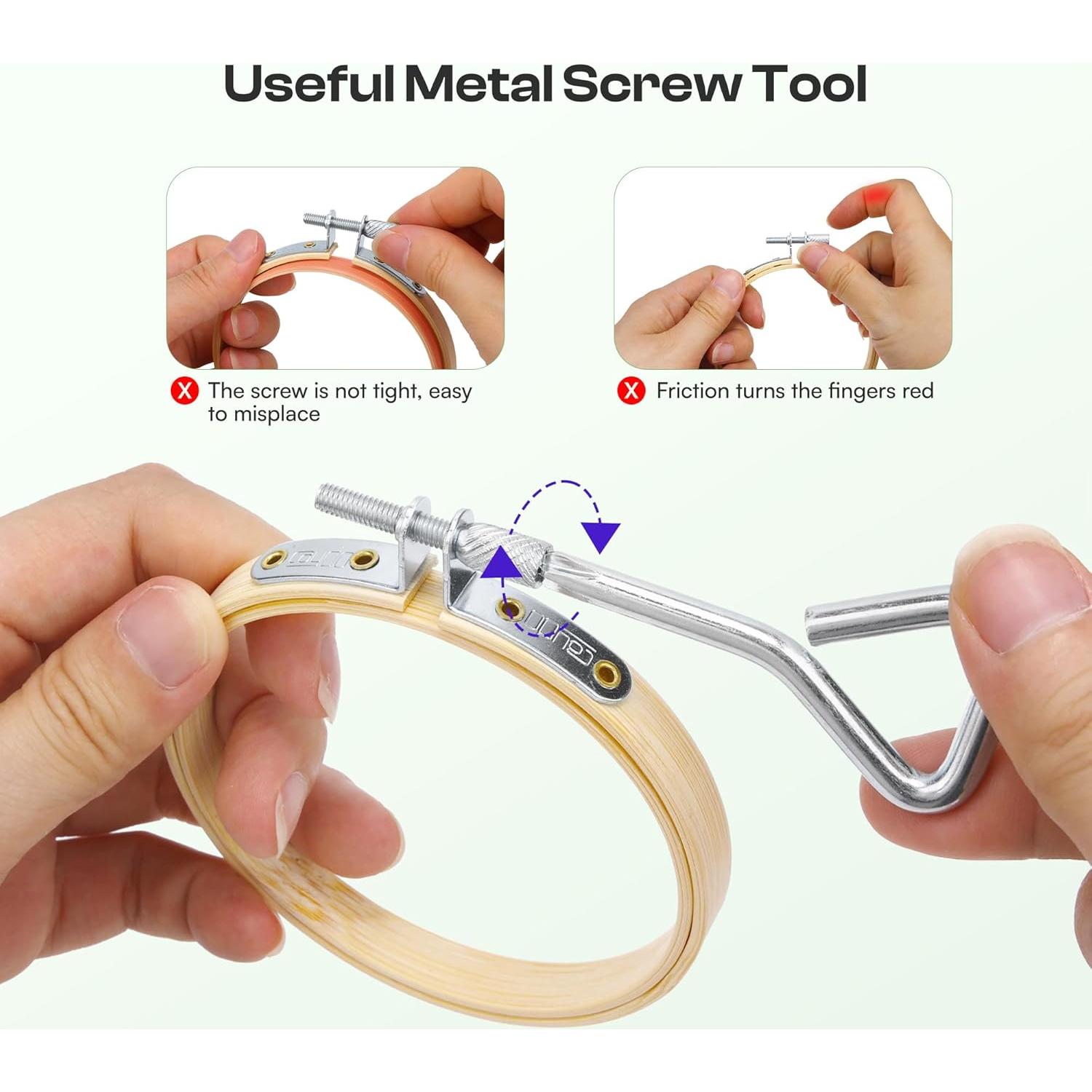 Aros de Bordado Caydo 6 Piezas 8 cm con Tornillo de Metal