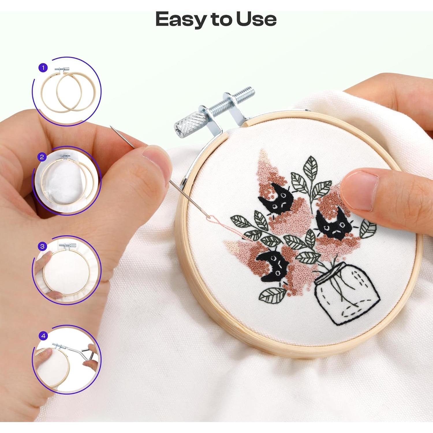 Aros de Bordado Caydo 6 Piezas 8 cm con Tornillo de Metal