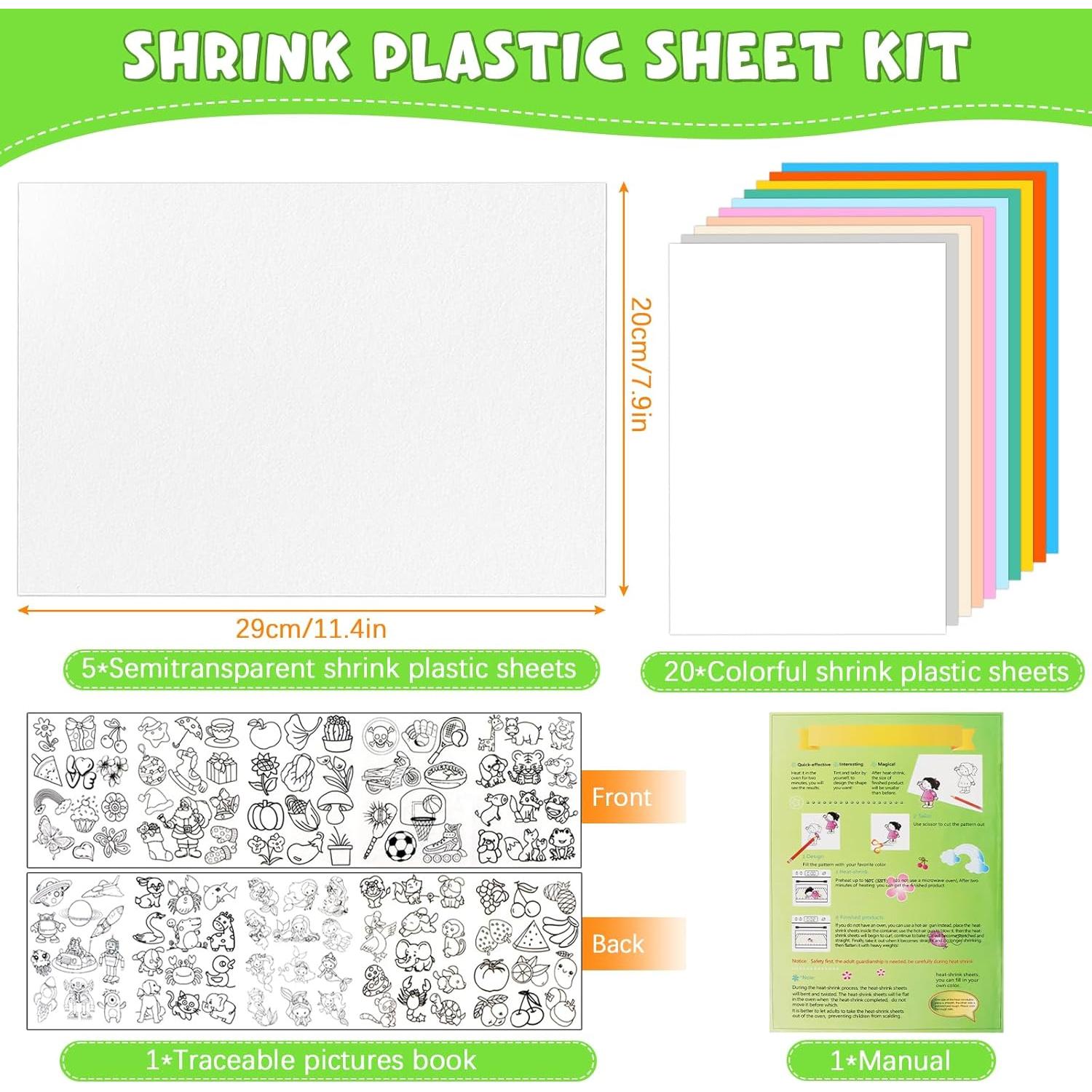 AOBOPLE 25 Hojas de Shrinky Dink Coloridas 20x29 cm para Manualidades