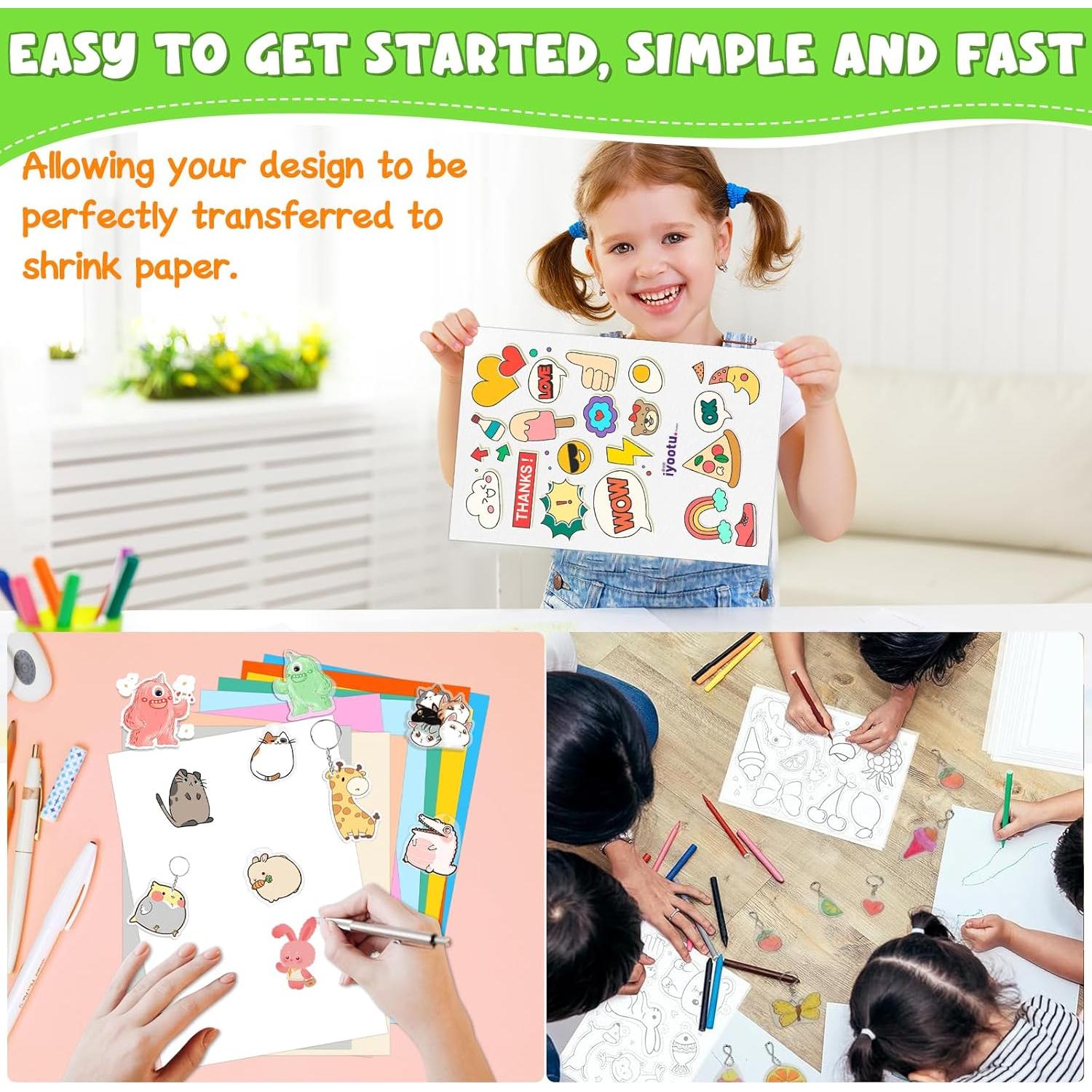 AOBOPLE 25 Hojas de Shrinky Dink Coloridas 20x29 cm para Manualidades