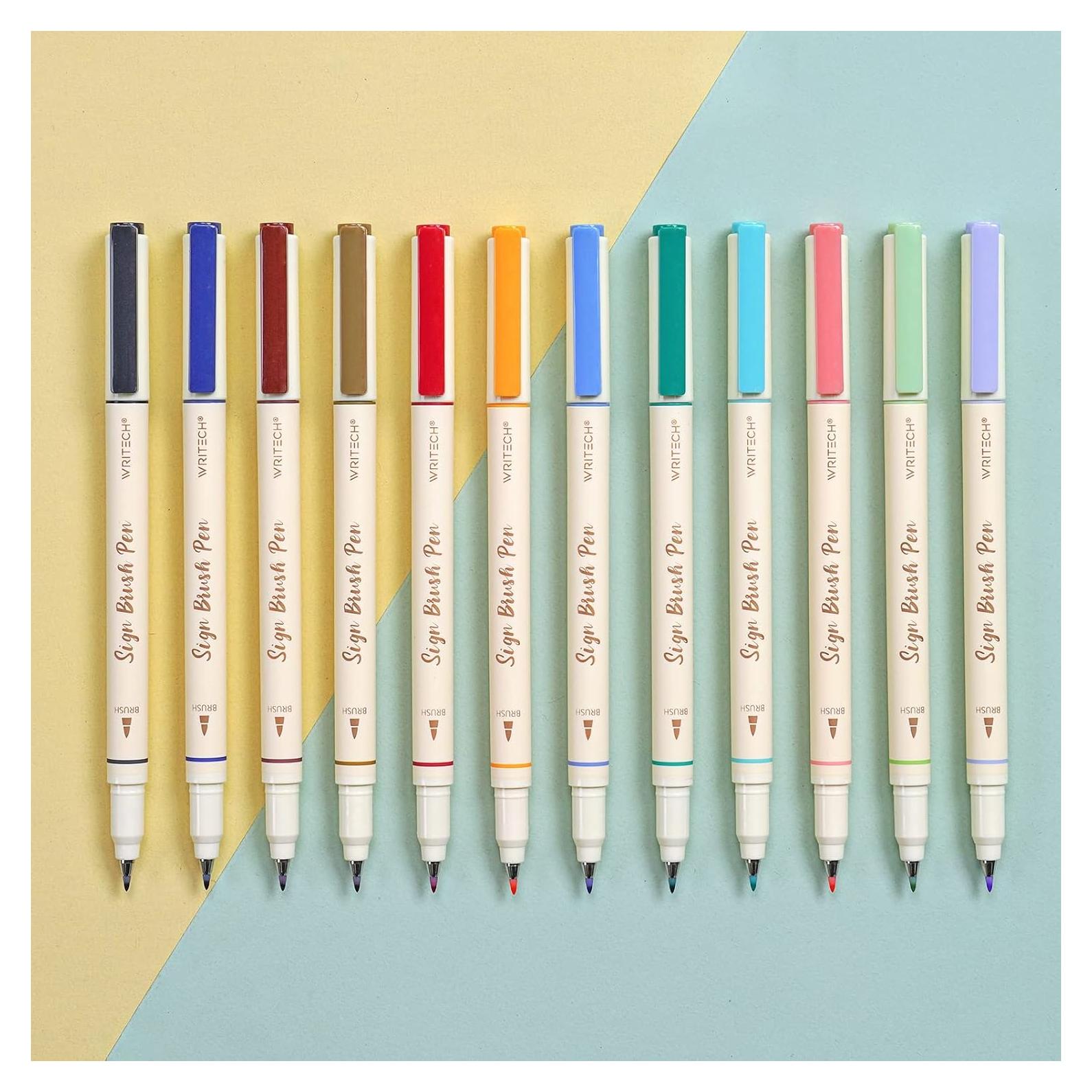 Marcadores de Pincel WRITECH 12 Colores Pastel Tinta Agua