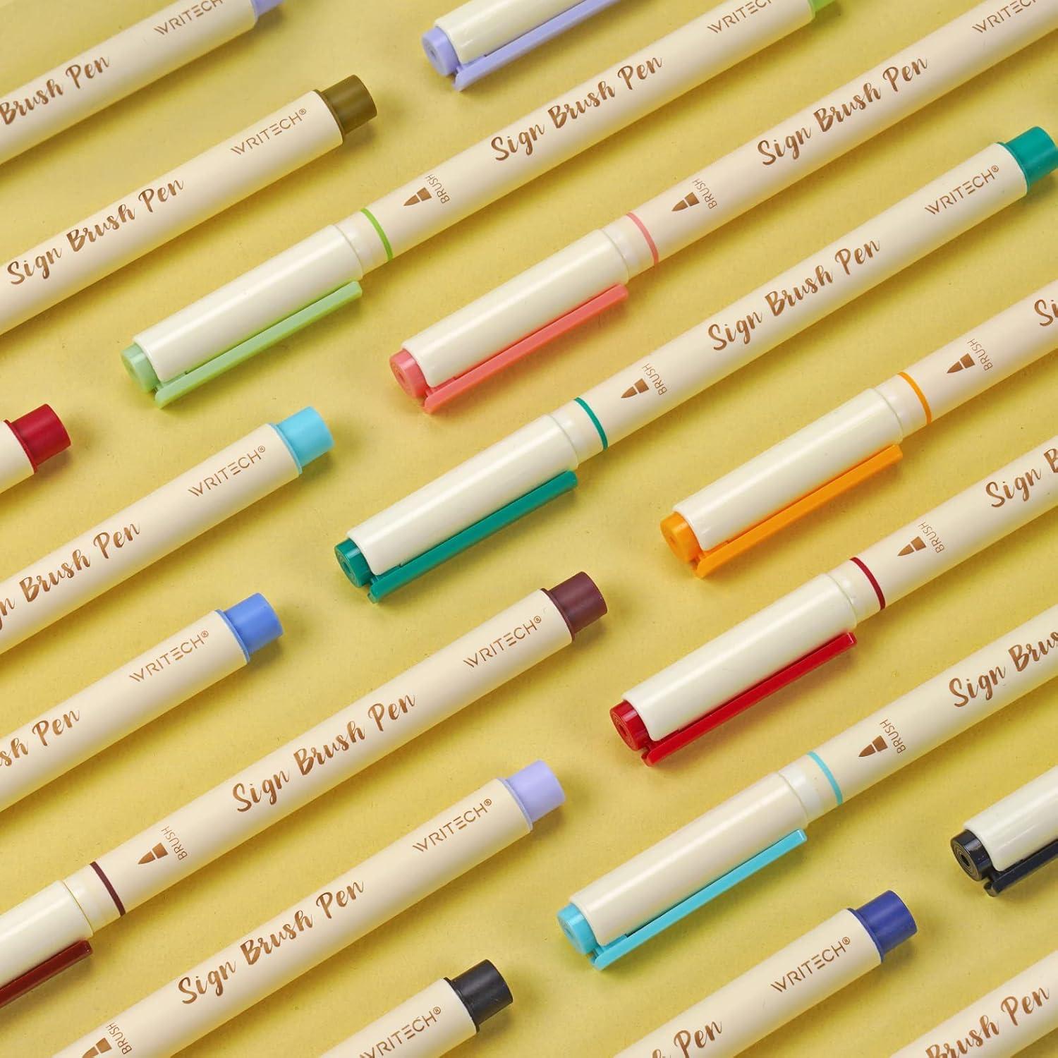 Marcadores de Pincel WRITECH 12 Colores Pastel Tinta Agua