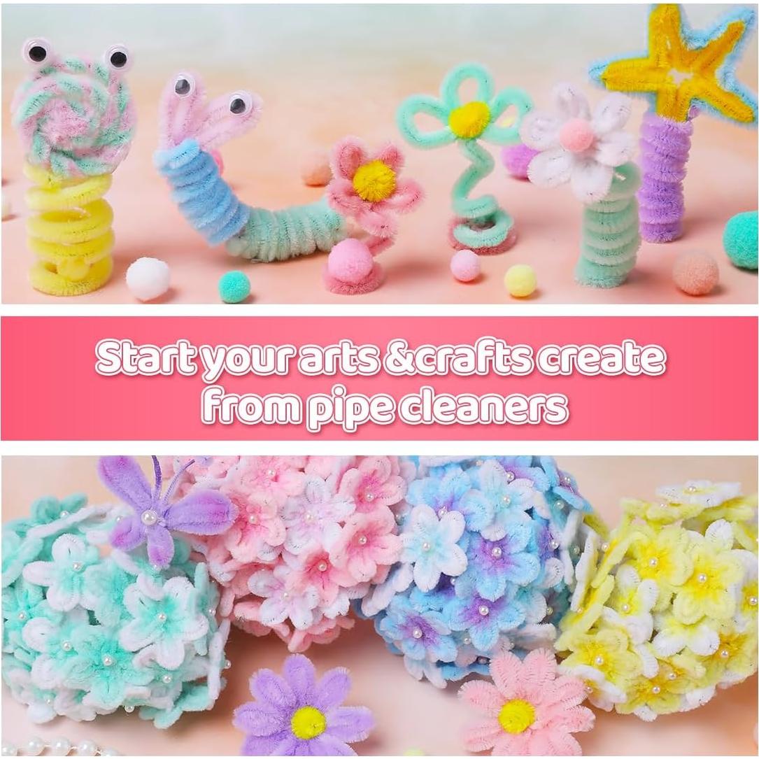 Limpiapipas Chenille IOOLEEM 200pcs 5 Colores para Manualidades