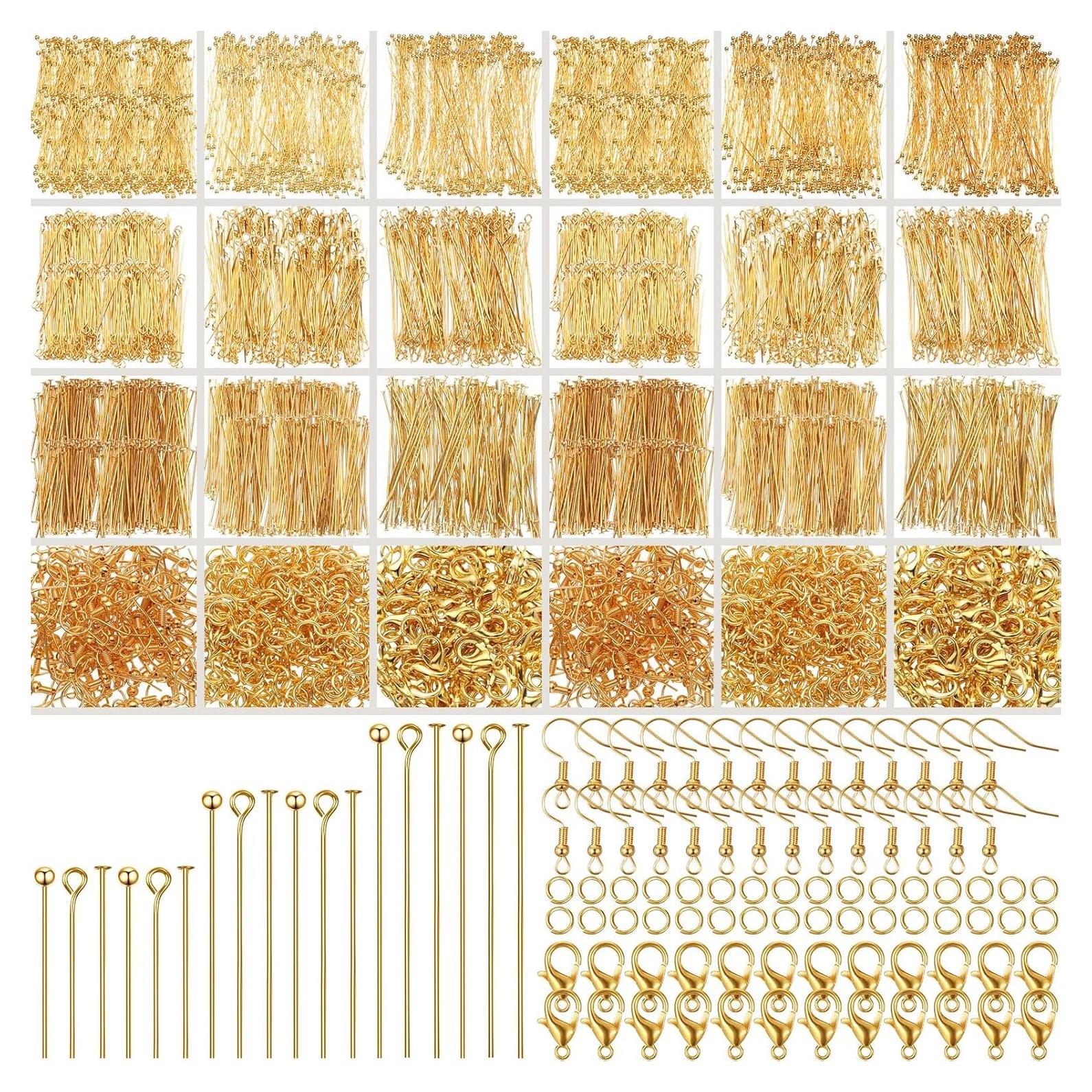 Kit de Suministros para Hacer Joyas HyDren 2600 Piezas Oro