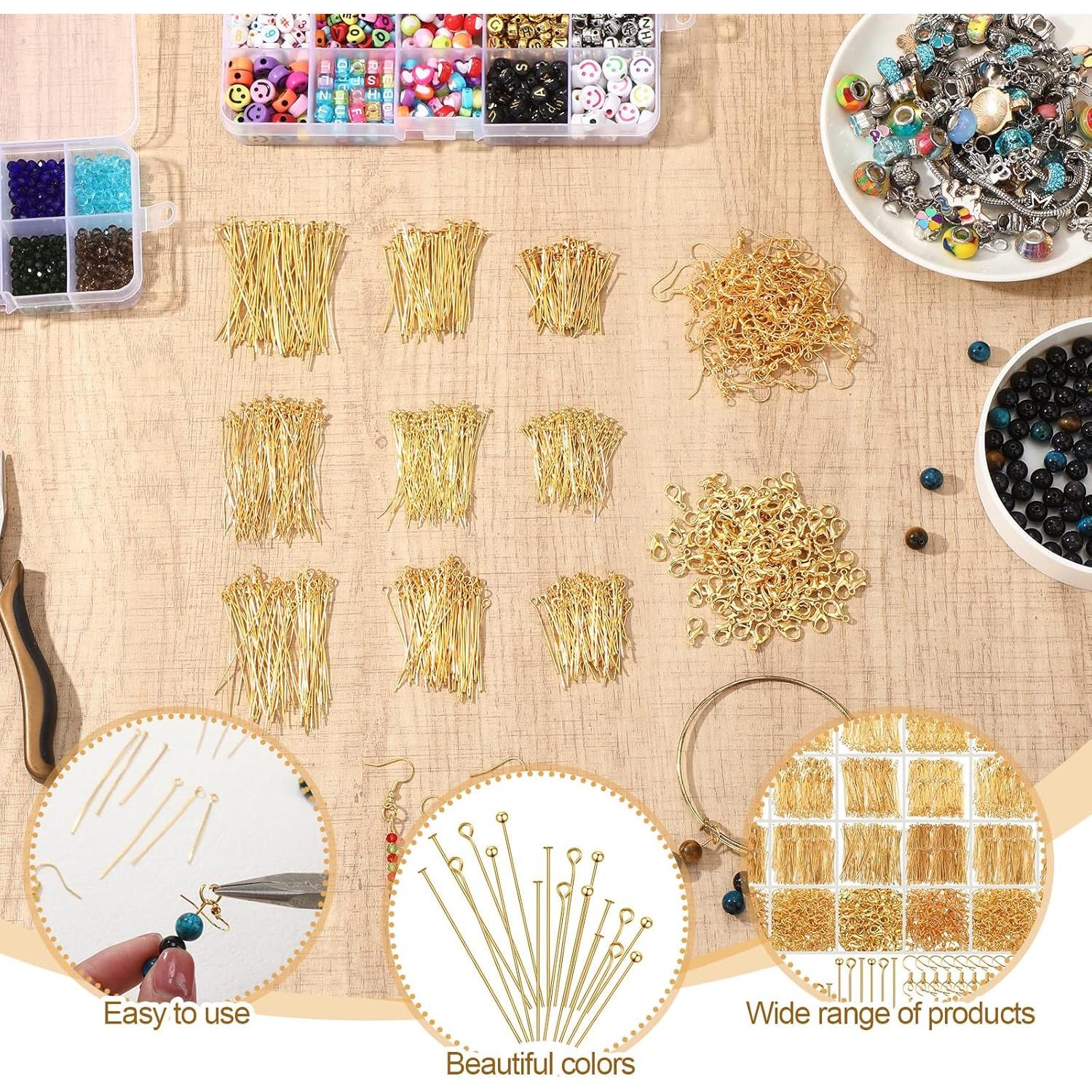 Kit de Suministros para Hacer Joyas HyDren 2600 Piezas Oro