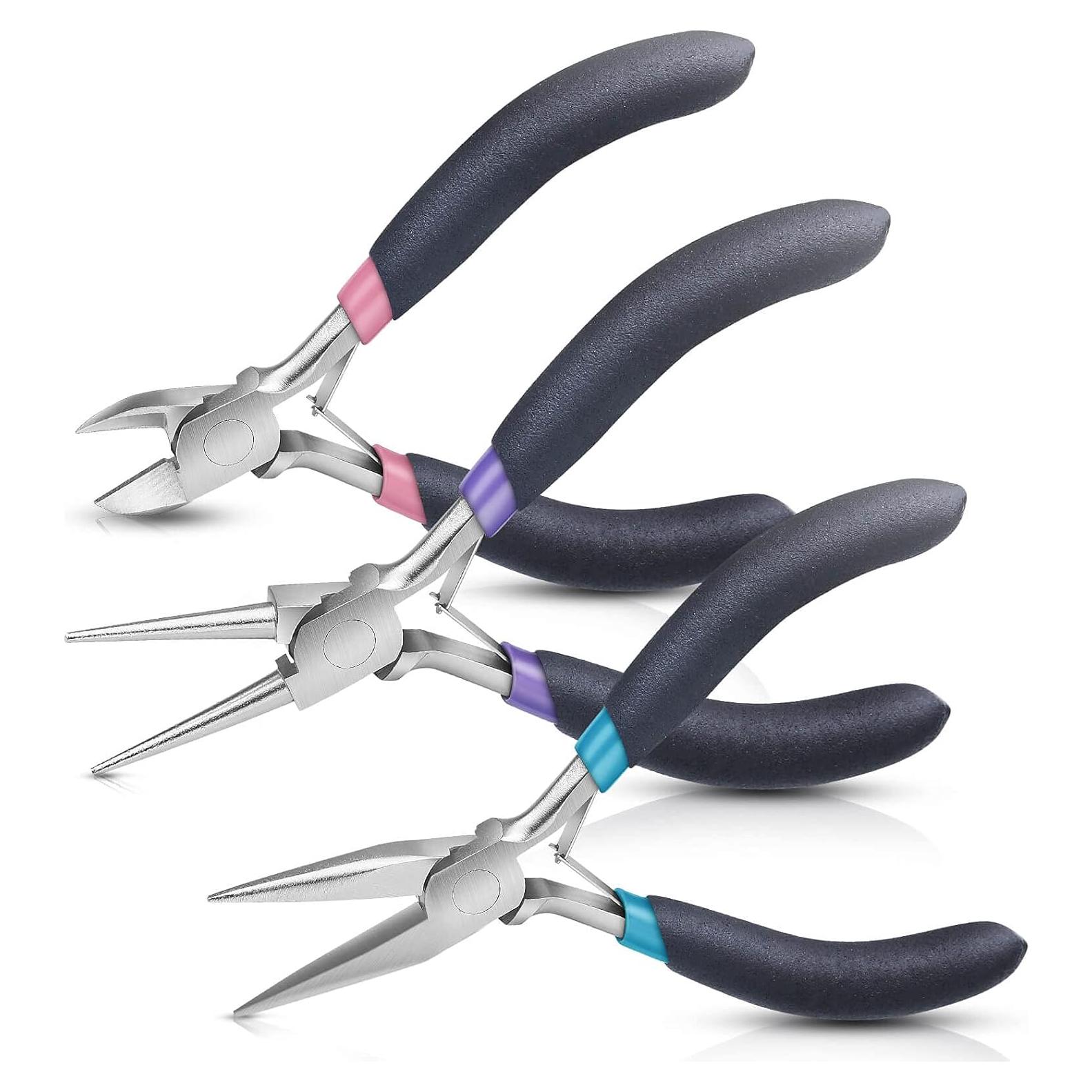 Kit de Alicates de Joyería Paxcoo 3 Piezas - Punta Aguja y Cortadores