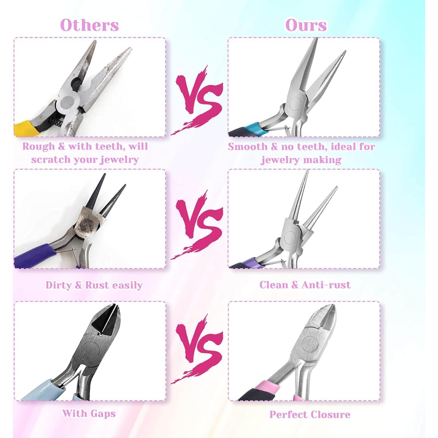 Kit de Alicates de Joyería Paxcoo 3 Piezas - Punta Aguja y Cortadores