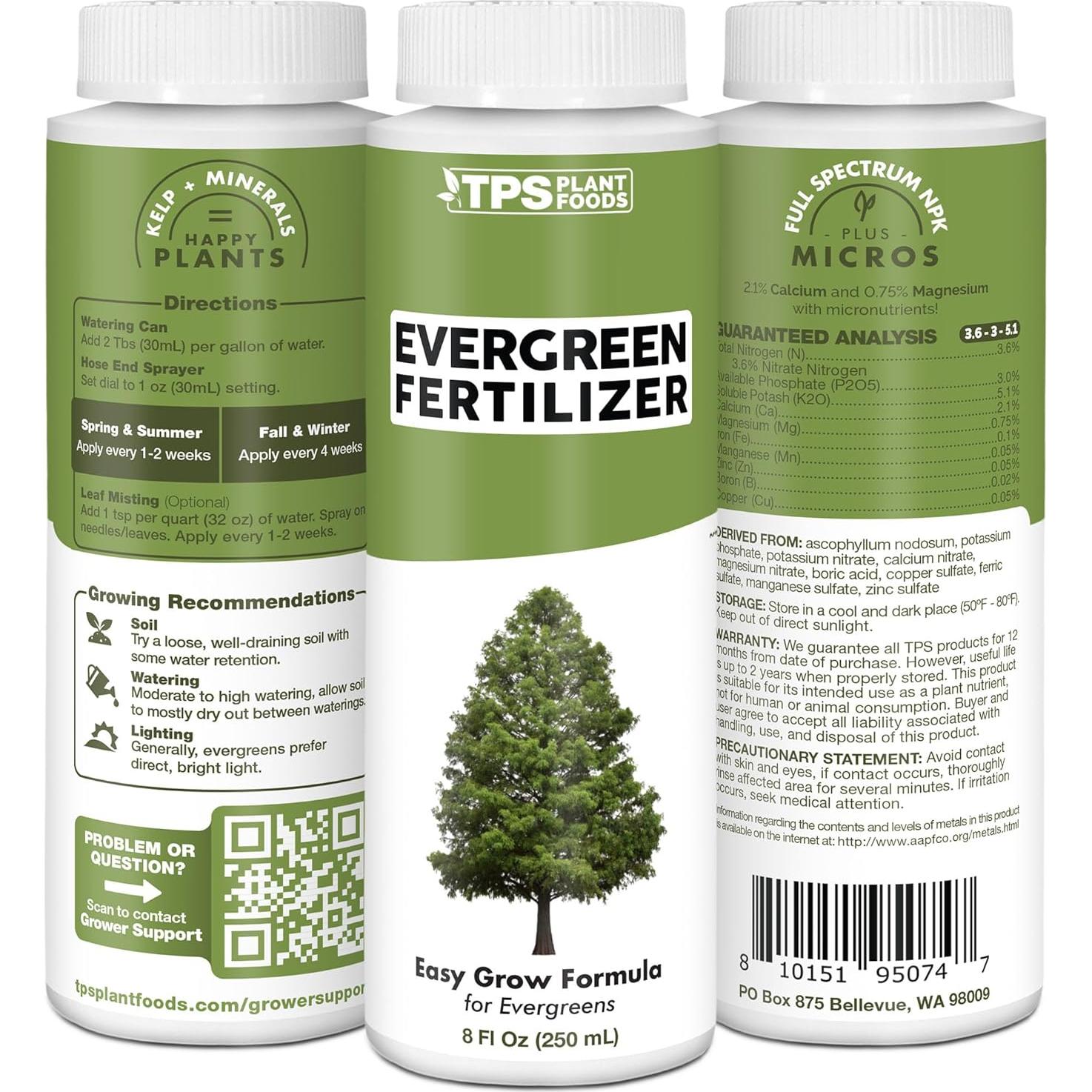 Fertilizante Líquido TPS Nutrients Evergreen 250ml para Coníferas