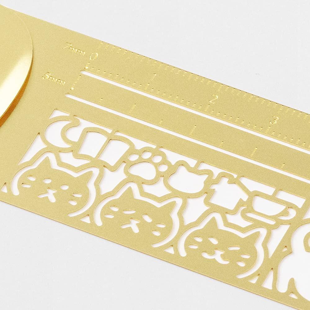 Regla Clip Midori Patrón de Gato A 42291006 10 cm