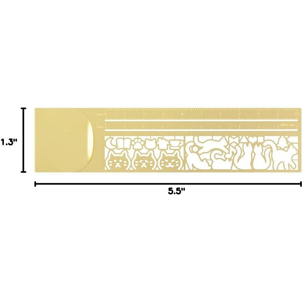 Regla Clip Midori Patrón de Gato A 42291006 10 cm