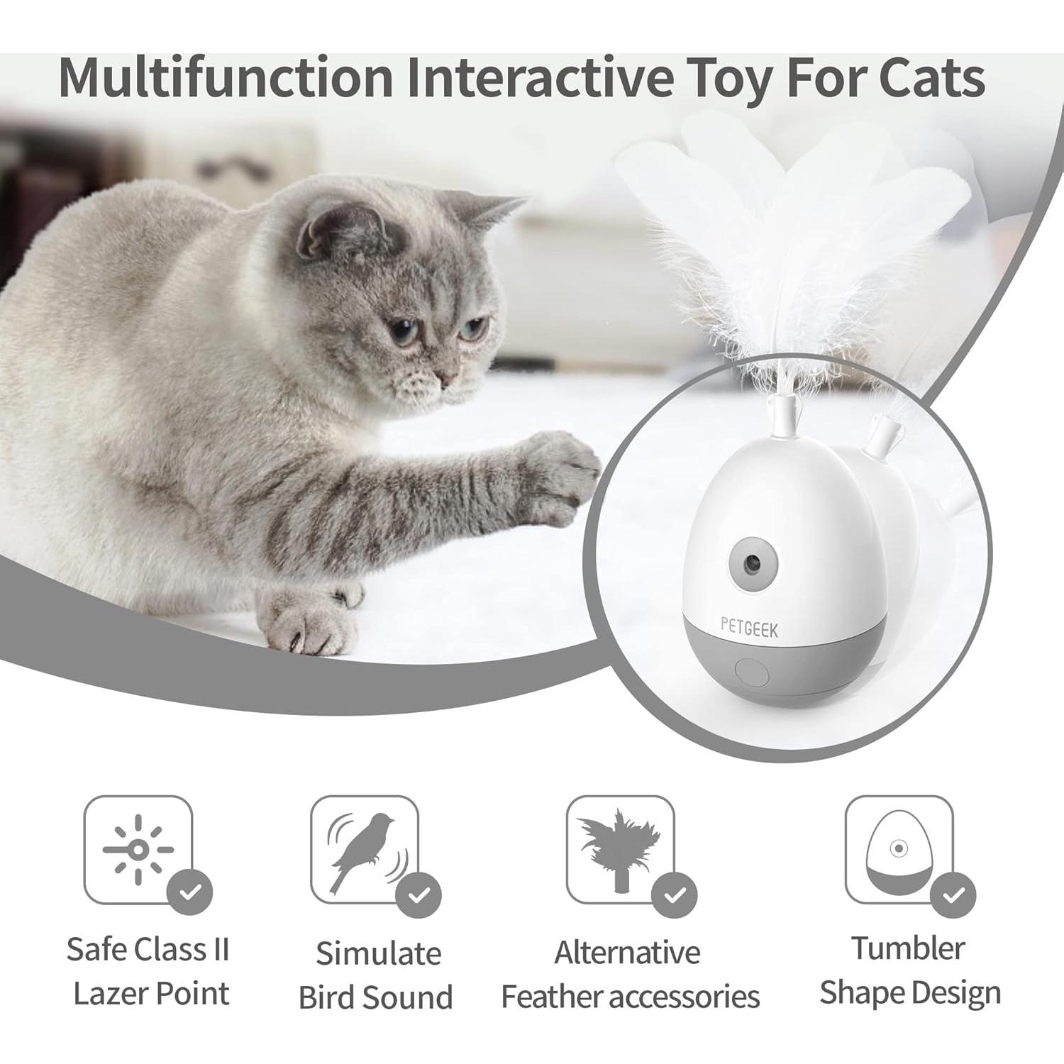 Juguete Interactivo para Gatos PETGEEK con Puntero Láser y Sonido