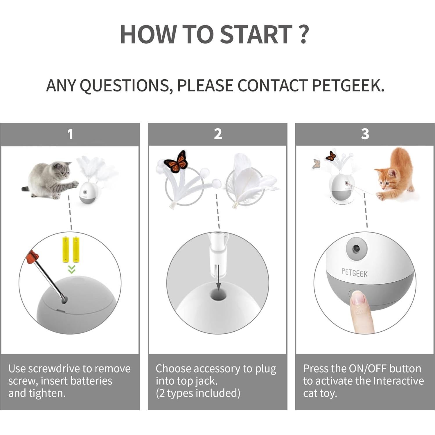 Juguete Interactivo para Gatos PETGEEK con Puntero Láser y Sonido