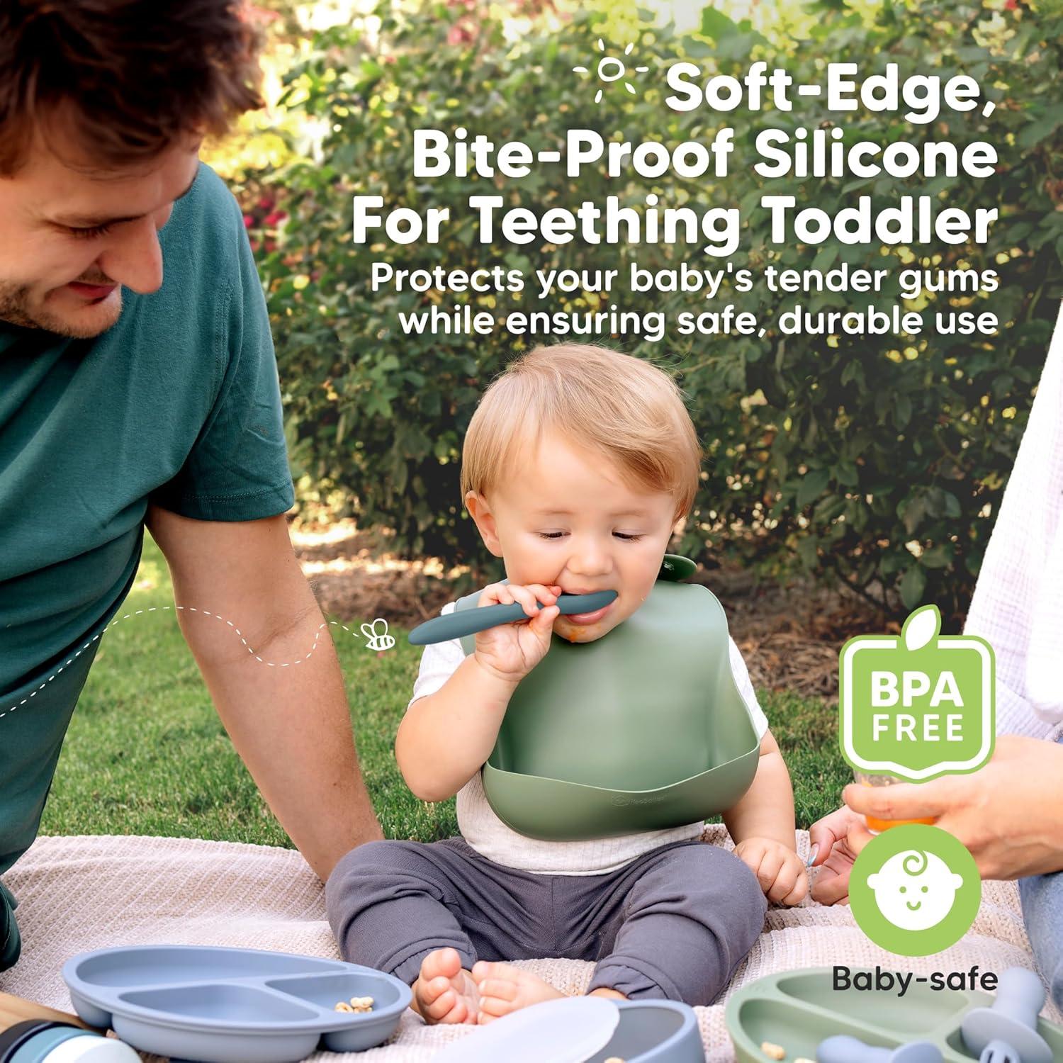 Set de 3 Cucharas de Silicona KeaBabies para Bebés 6-12 meses