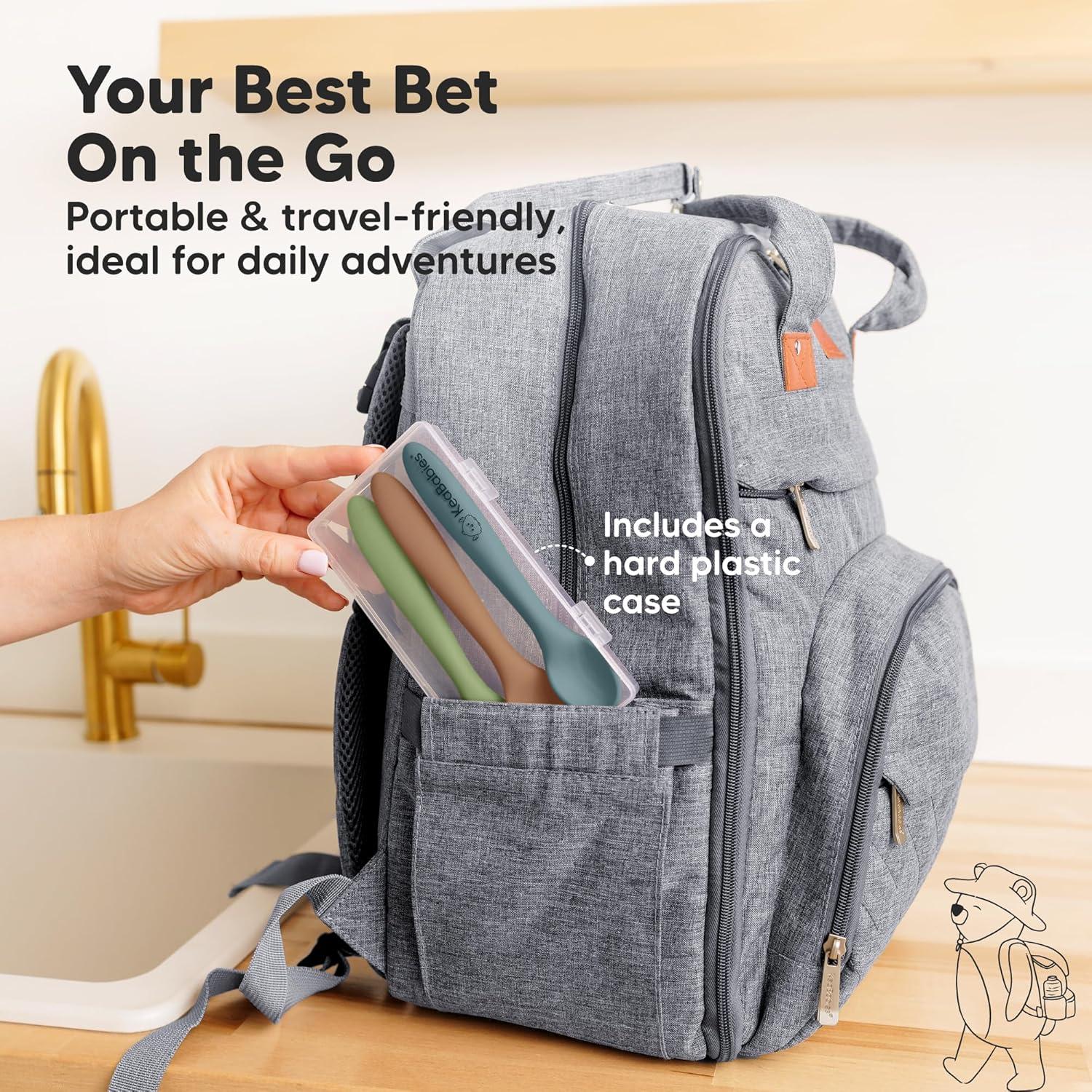 Set de 3 Cucharas de Silicona KeaBabies para Bebés 6-12 meses