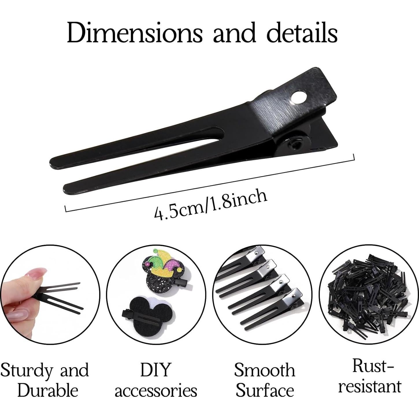 Choicbaby 120 Clips de Rizo Doble Punta Acero Inoxidable 4.5 cm