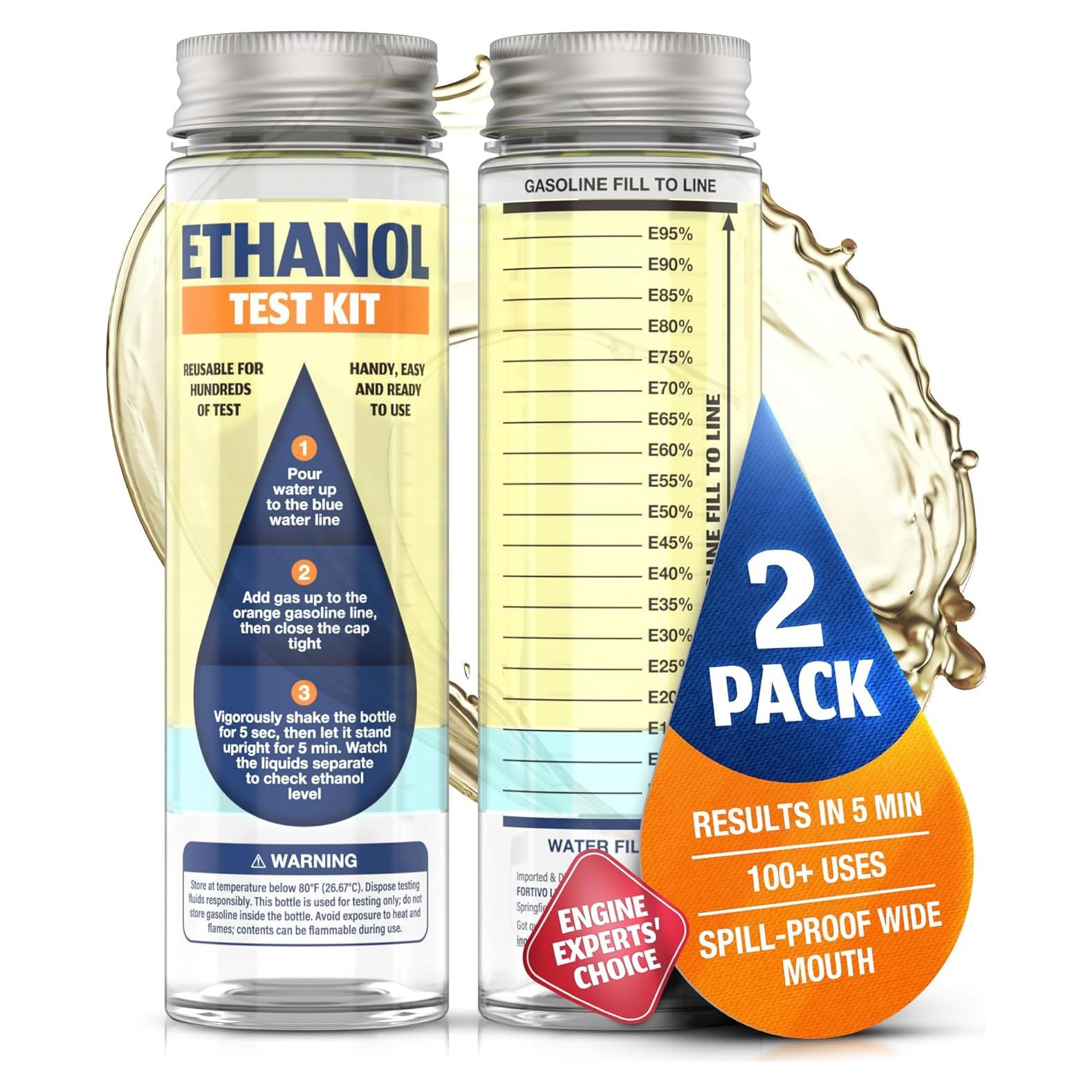 Kit de Prueba de Etanol E85 FORTIVO - 2 Paquetes Compactos