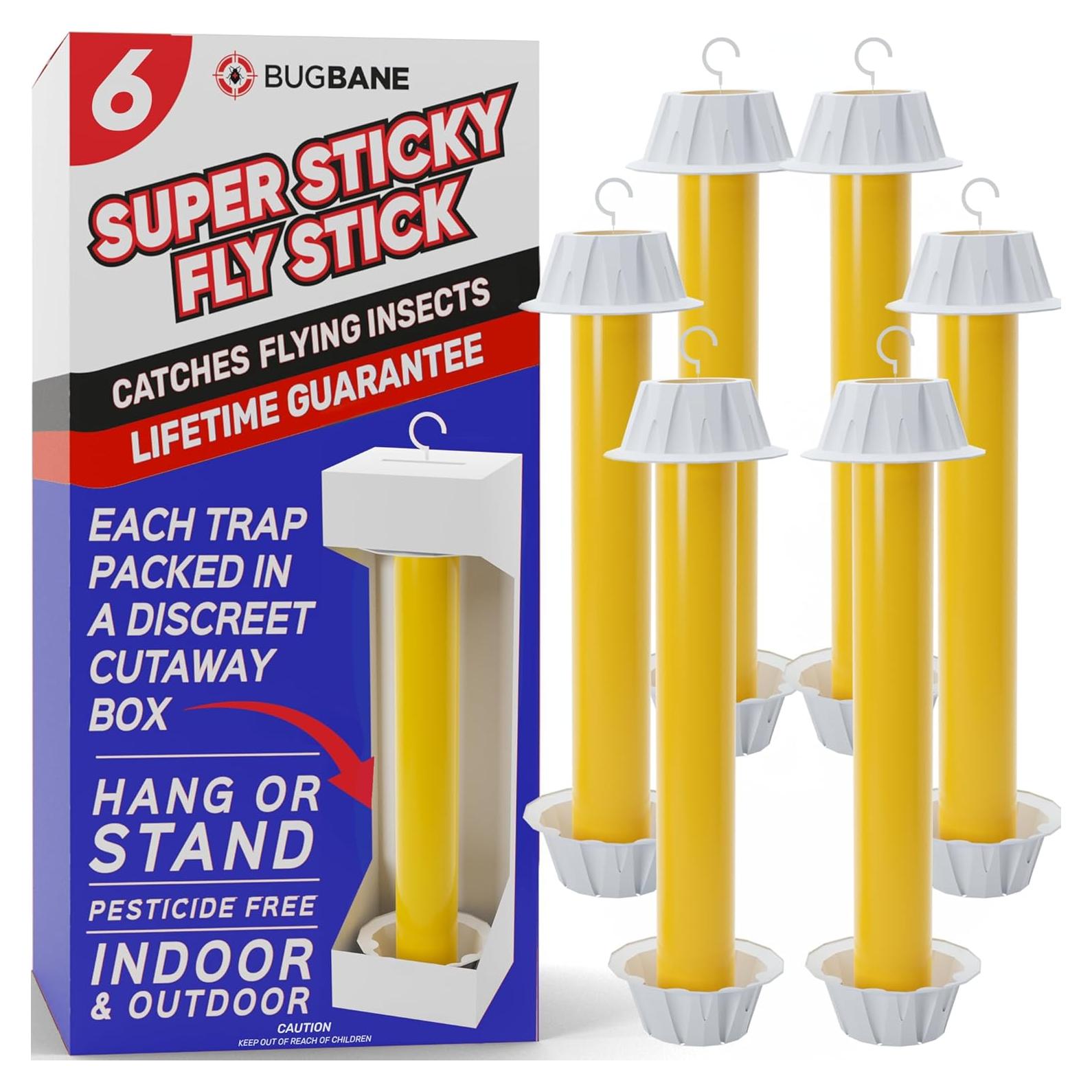 Trampas de Moscas Adherentes BugBane 6 Piezas No Tóxicas
