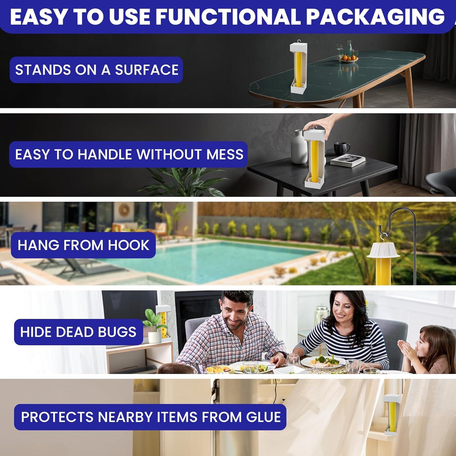 Trampas de Moscas Adherentes BugBane 6 Piezas No Tóxicas