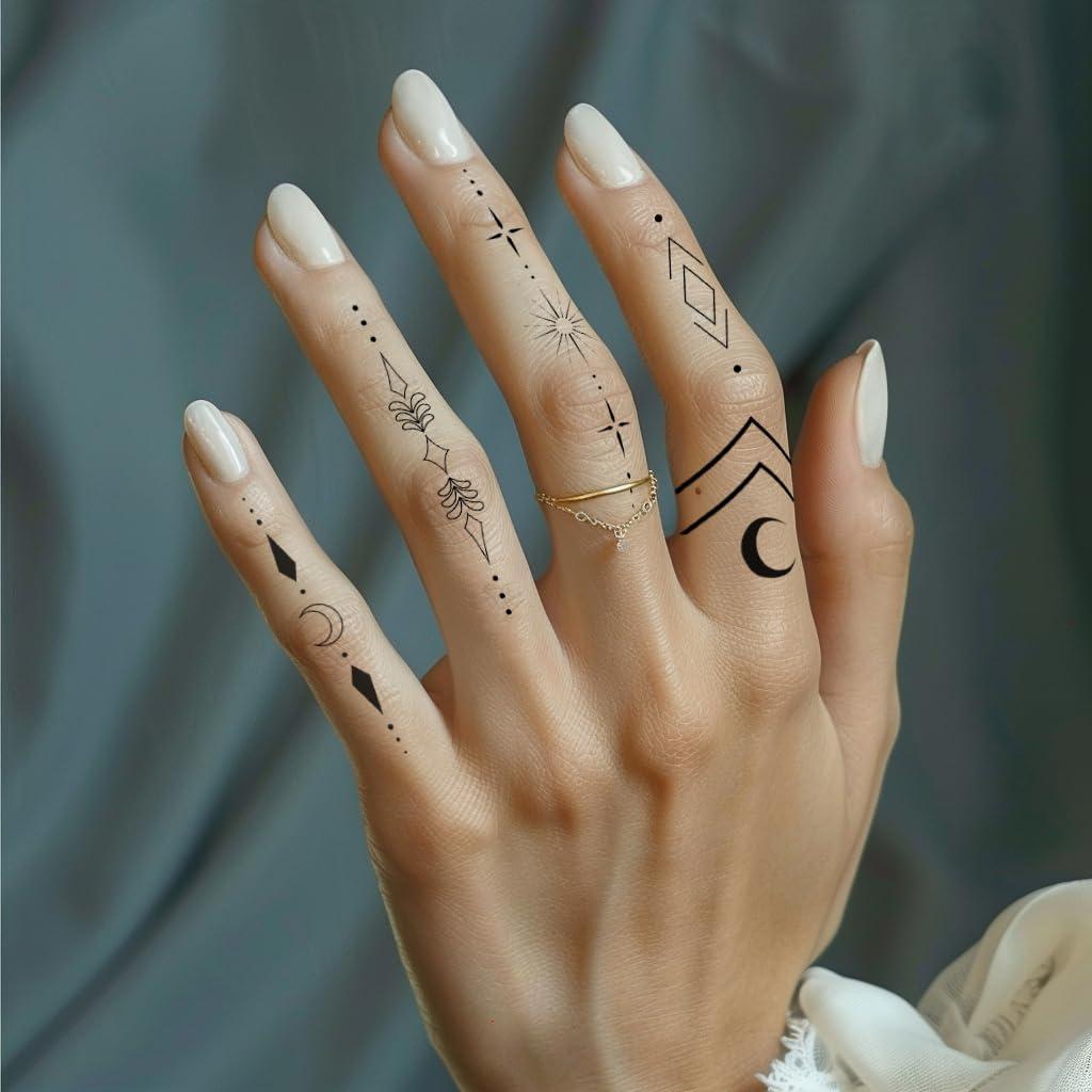 Tatuajes Temporales Minimalistas Everjoy - 50 Pcs Doodles Boho