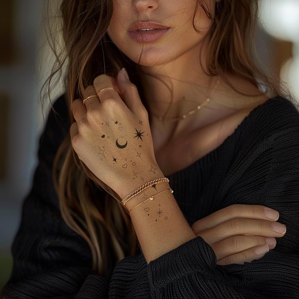 Tatuajes Temporales Minimalistas Everjoy - 50 Pcs Doodles Boho