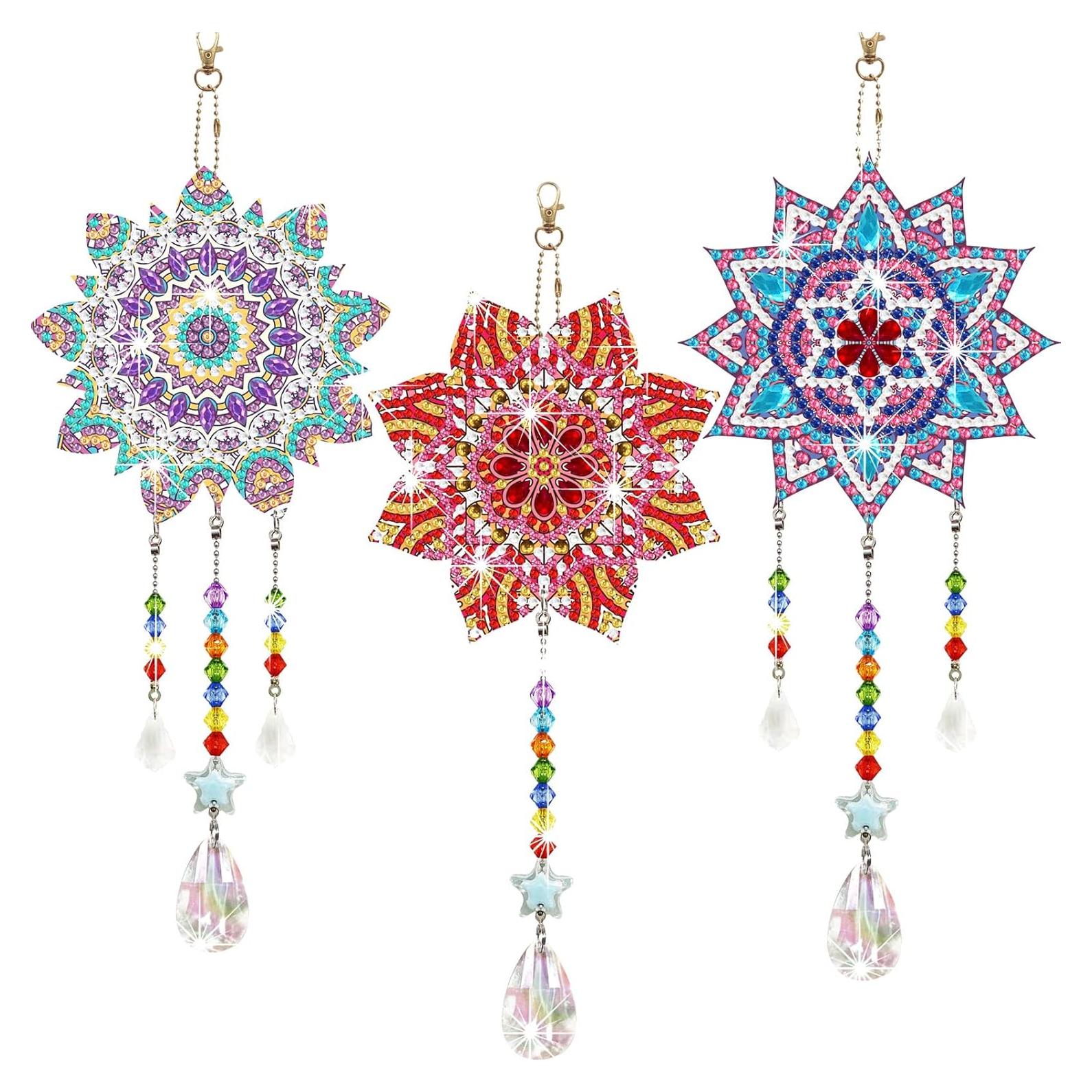 Kit de Suncatcher Macarrie 3 Piezas Flor Vintage DIY