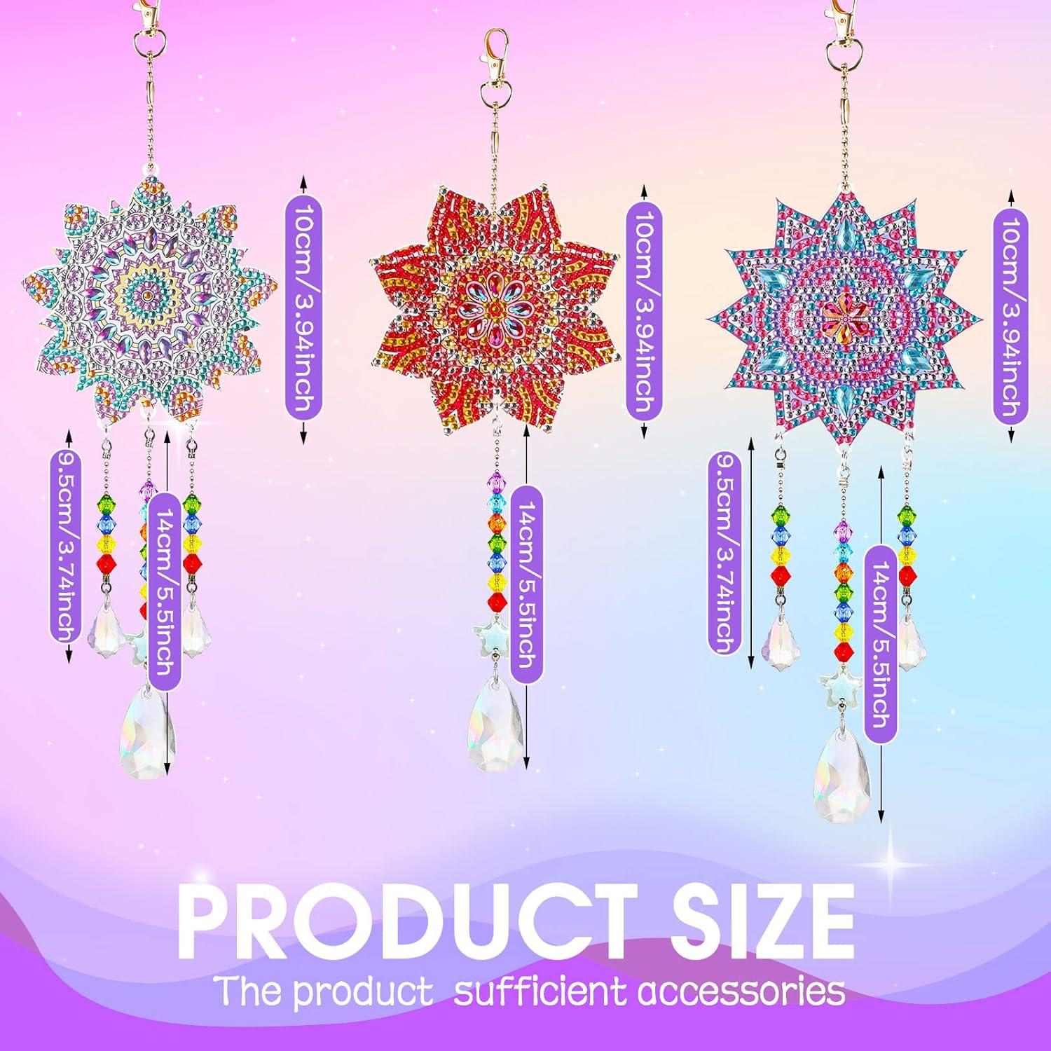 Kit de Suncatcher Macarrie 3 Piezas Flor Vintage DIY