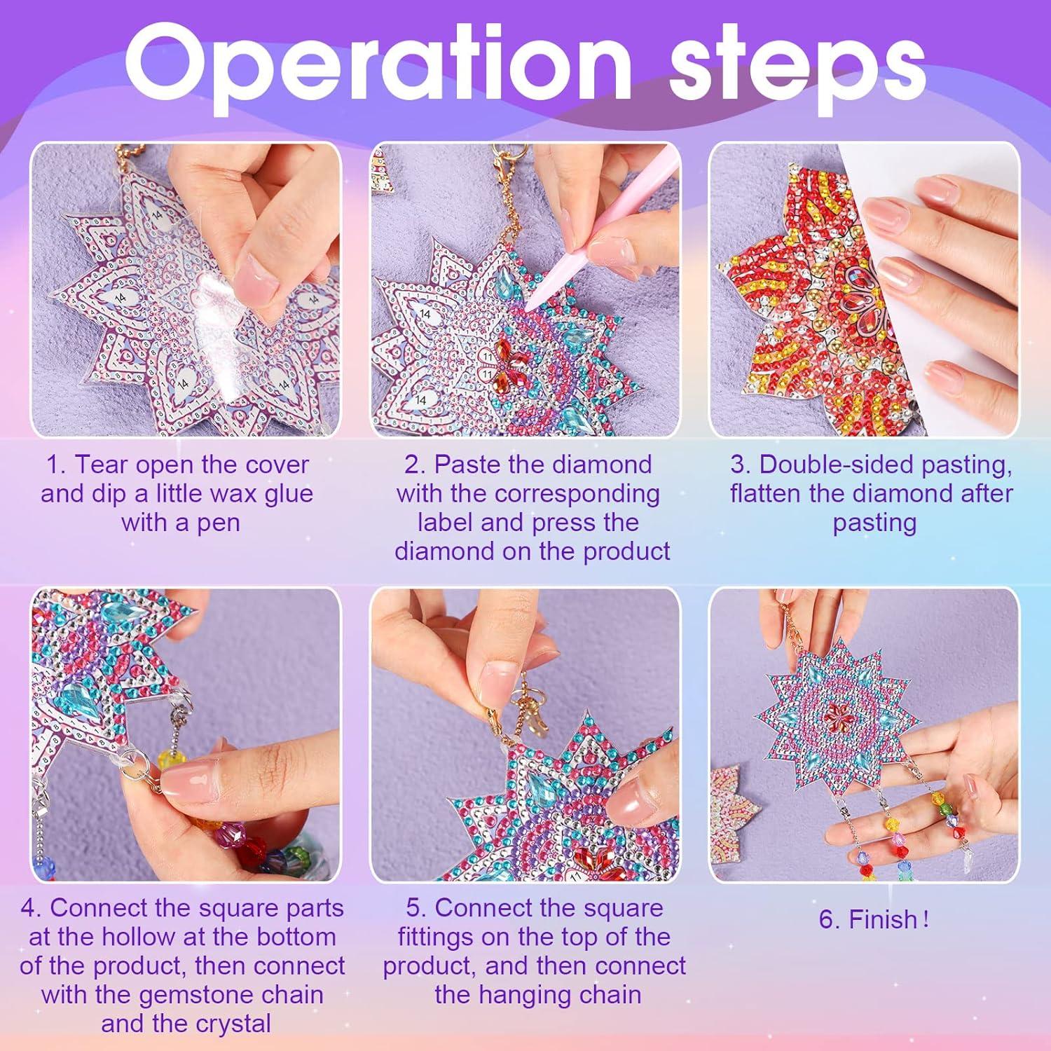 Kit de Suncatcher Macarrie 3 Piezas Flor Vintage DIY