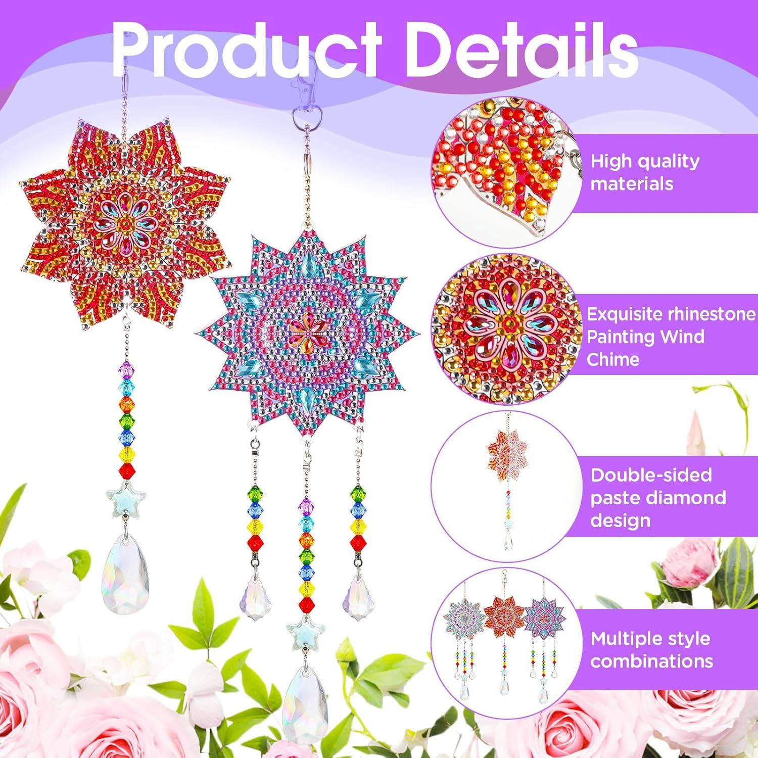 Kit de Suncatcher Macarrie 3 Piezas Flor Vintage DIY