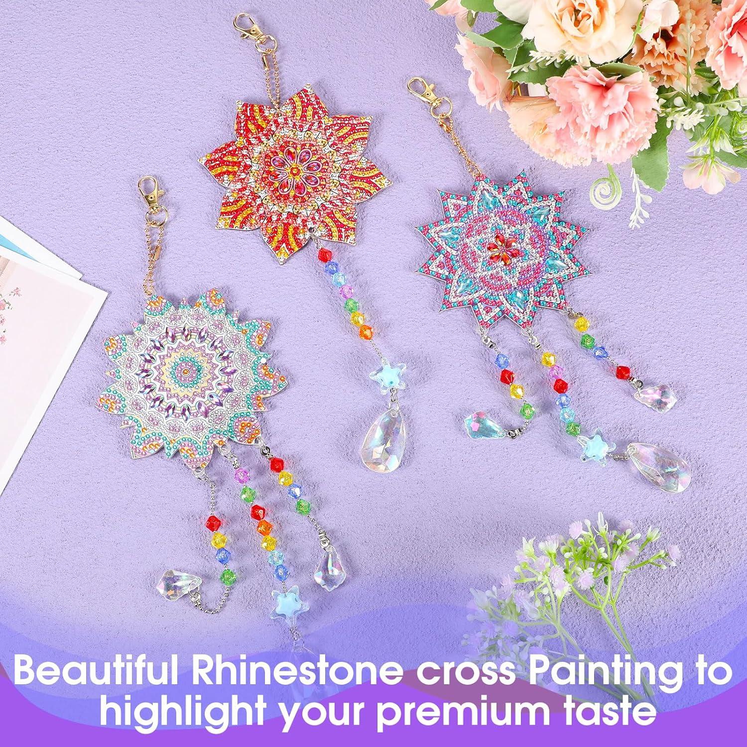 Kit de Suncatcher Macarrie 3 Piezas Flor Vintage DIY