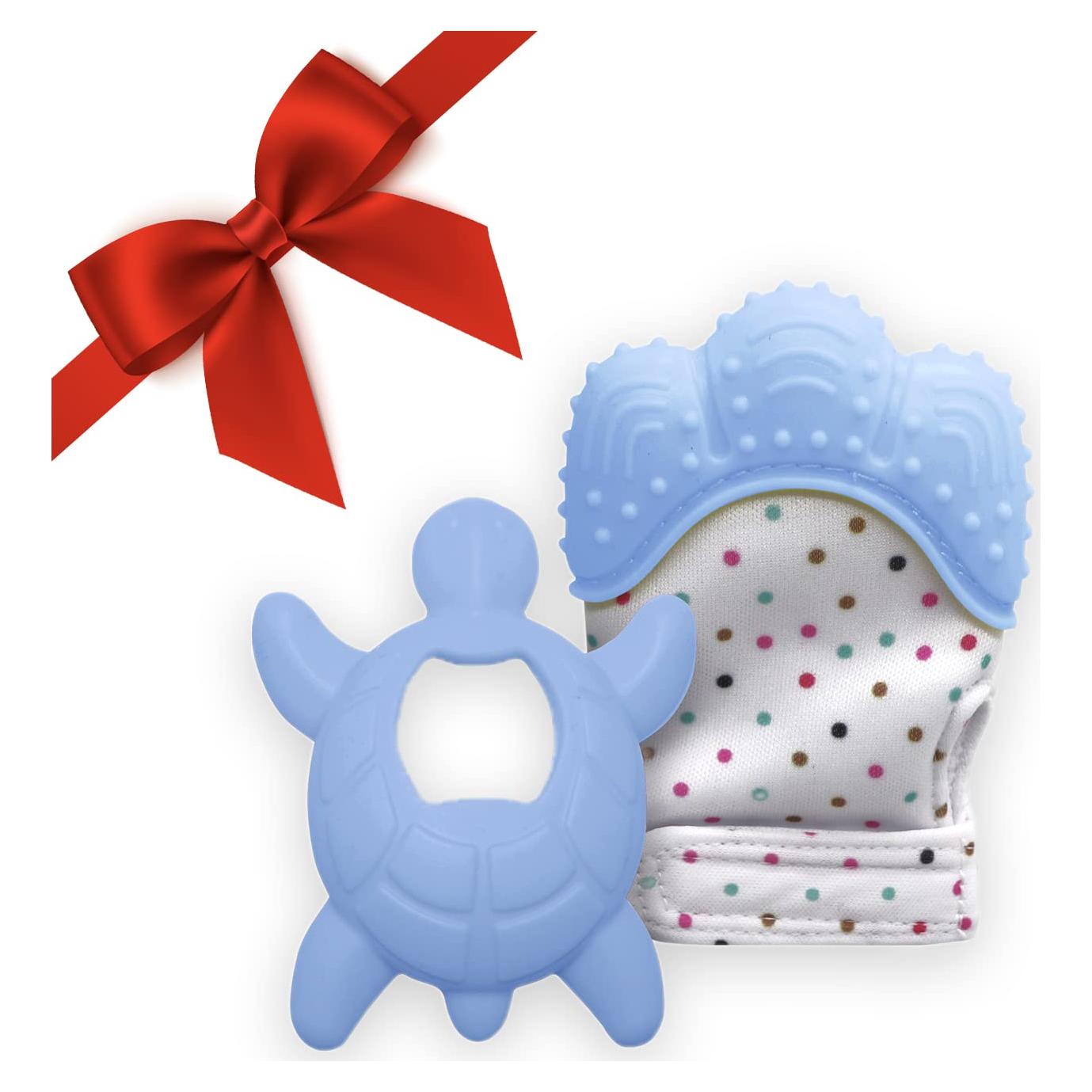 Mitones de Dentición Liname 2 Pack Azul - Silicona Texturizada