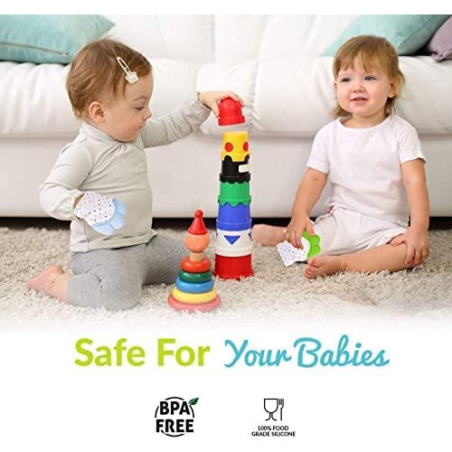 Mitones de Dentición Liname 2 Pack Azul - Silicona Texturizada