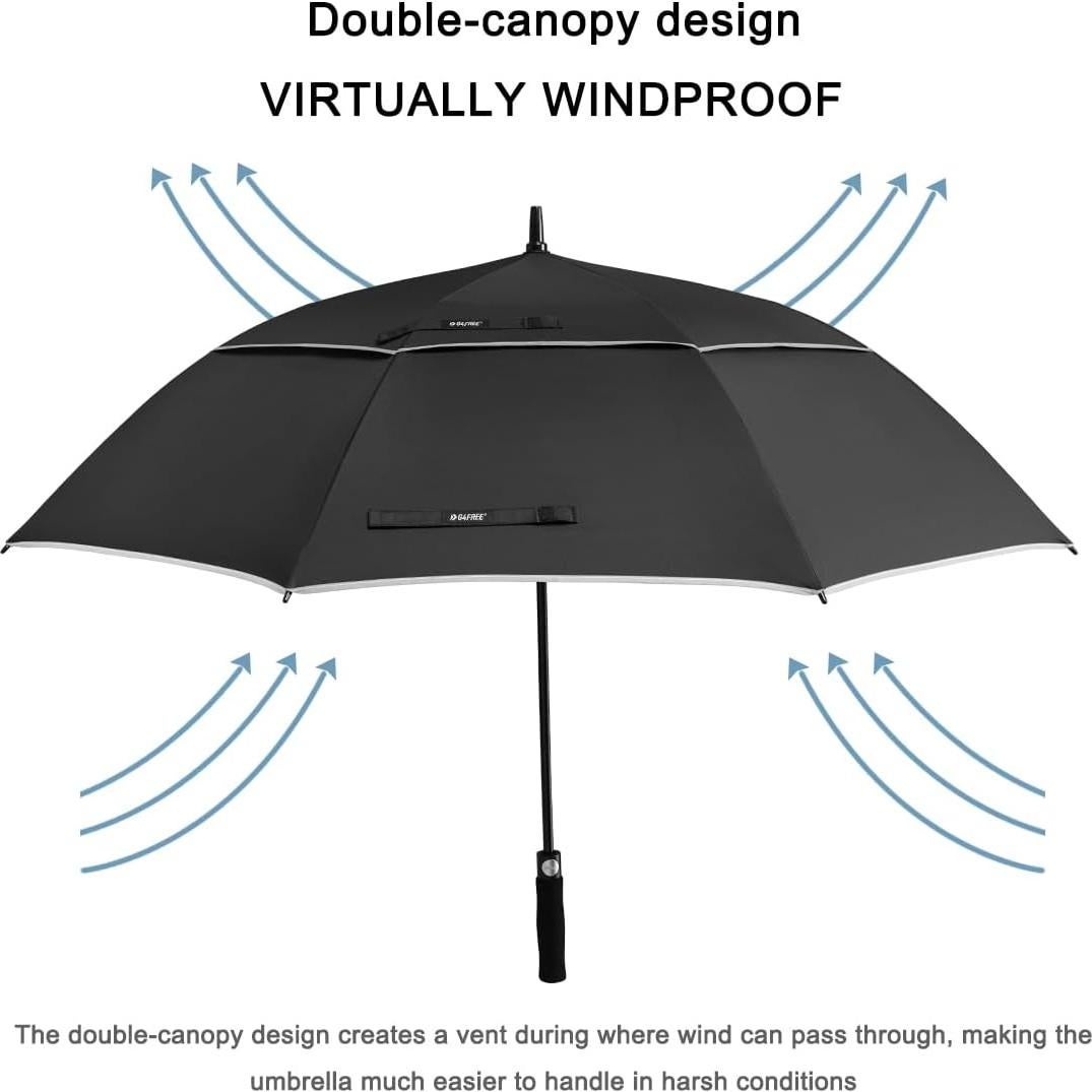 Paraguas de Golf G4Free Automático Doble Dosel 119 cm Negro