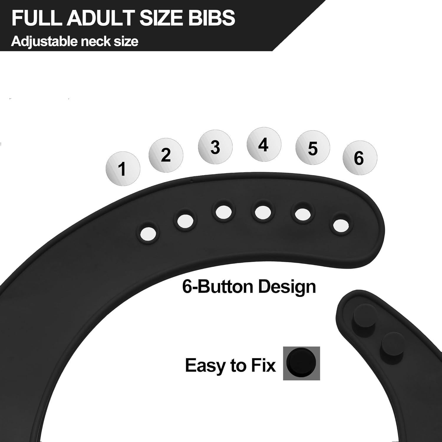 Bibs de Silicona para Adultos Ajustables y Lavables - Impermeables