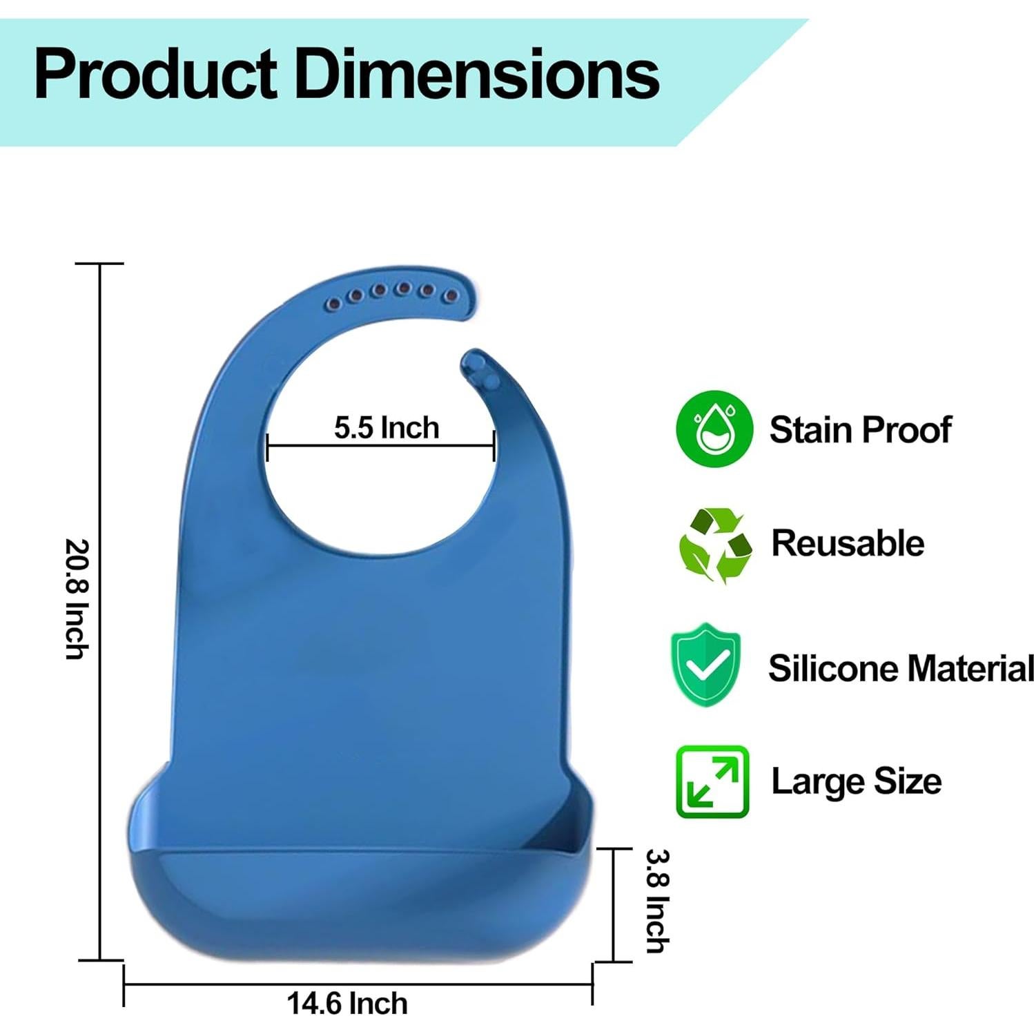 Bibs de Silicona para Adultos Ajustables y Lavables - Impermeables