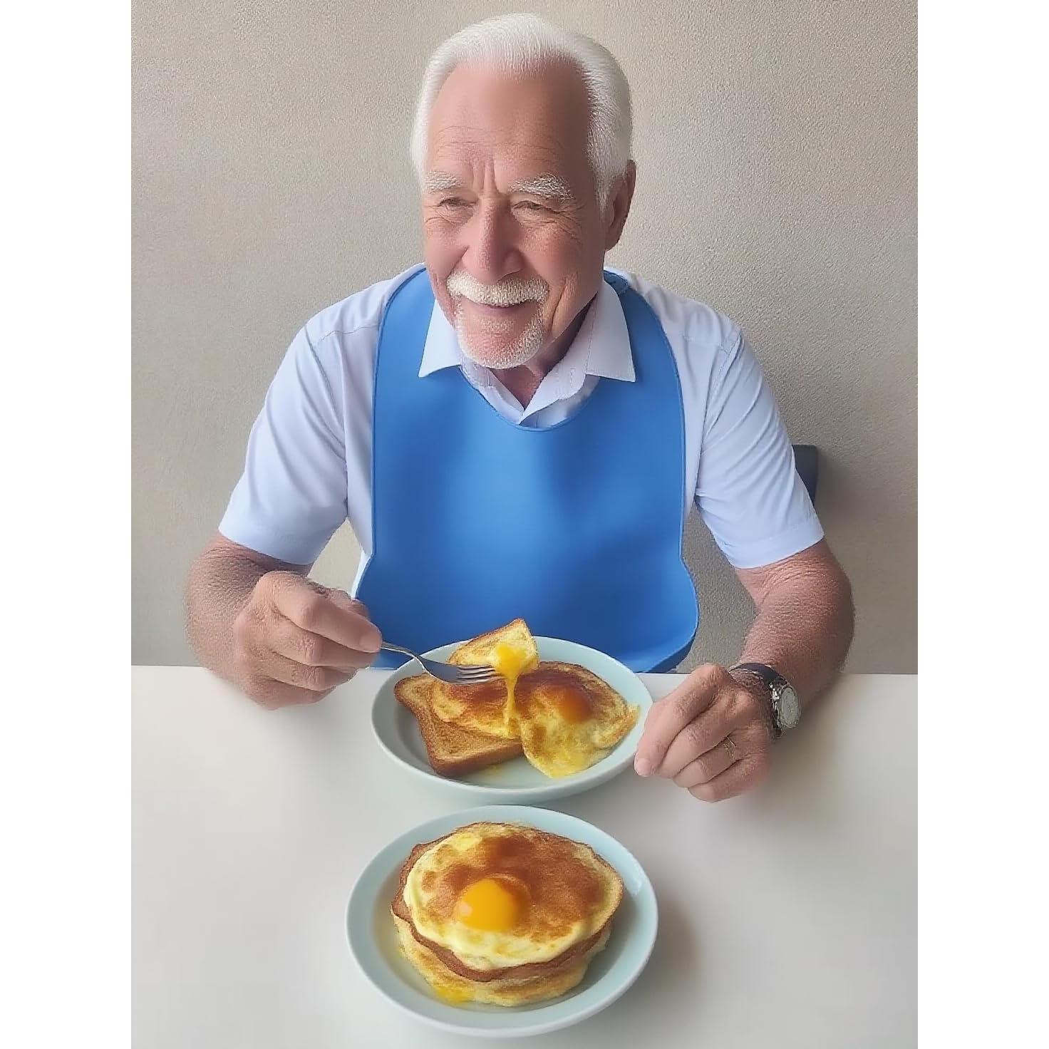 Bibs de Silicona para Adultos Ajustables y Lavables - Impermeables