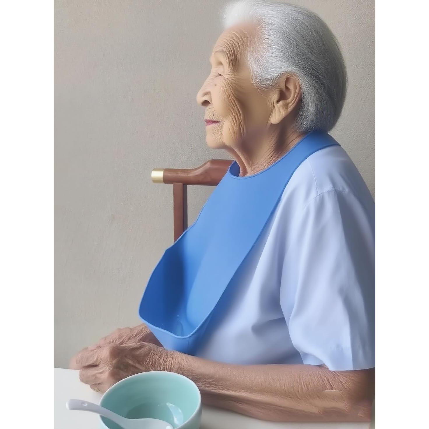 Bibs de Silicona para Adultos Ajustables y Lavables - Impermeables