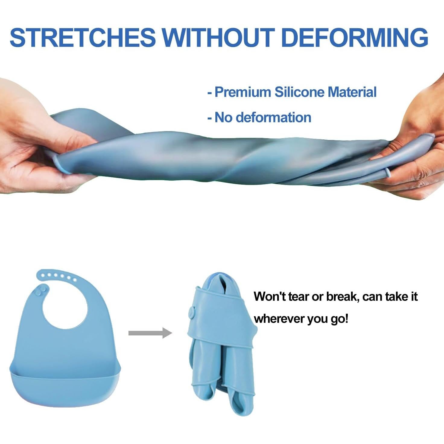 Bibs de Silicona para Adultos Ajustables y Lavables - Impermeables