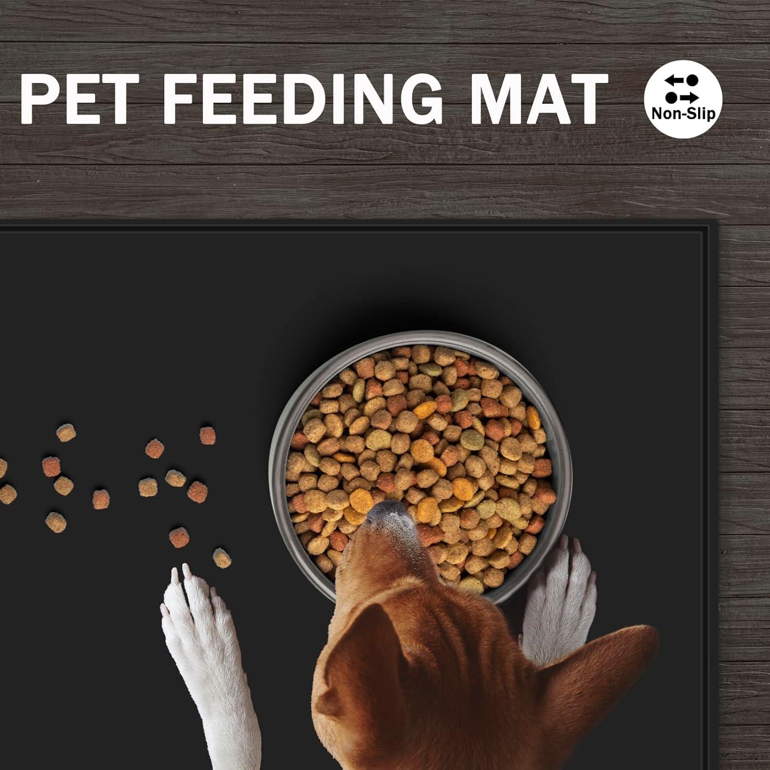 SAPID 32"x24" Extra Large Silicone Mat With Raised Edge, Rolled-Up Silicone Mats For Kitchen Counter Heat Resistant Silicone Mat With Lip, Thick Countertop Protector Mat,Silicone Mats For Crafts,Black