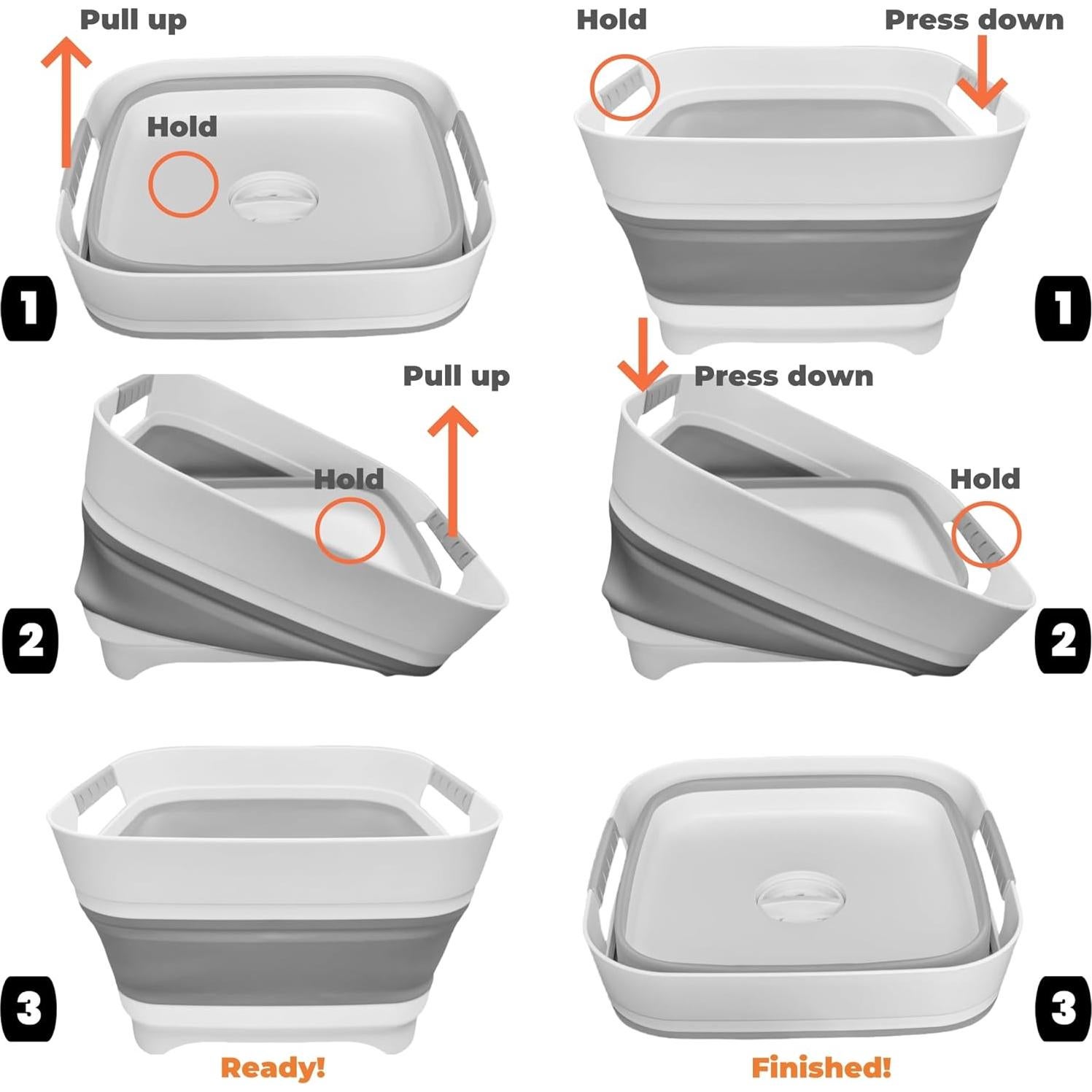 Lavabo Plegable GIMWA 9.8L para Biberones y Platos - Gris