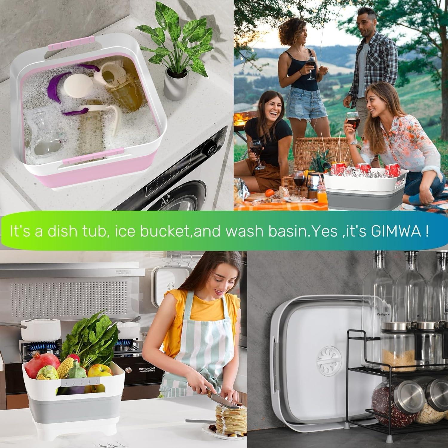 Lavabo Plegable GIMWA 9.8L para Biberones y Platos - Gris