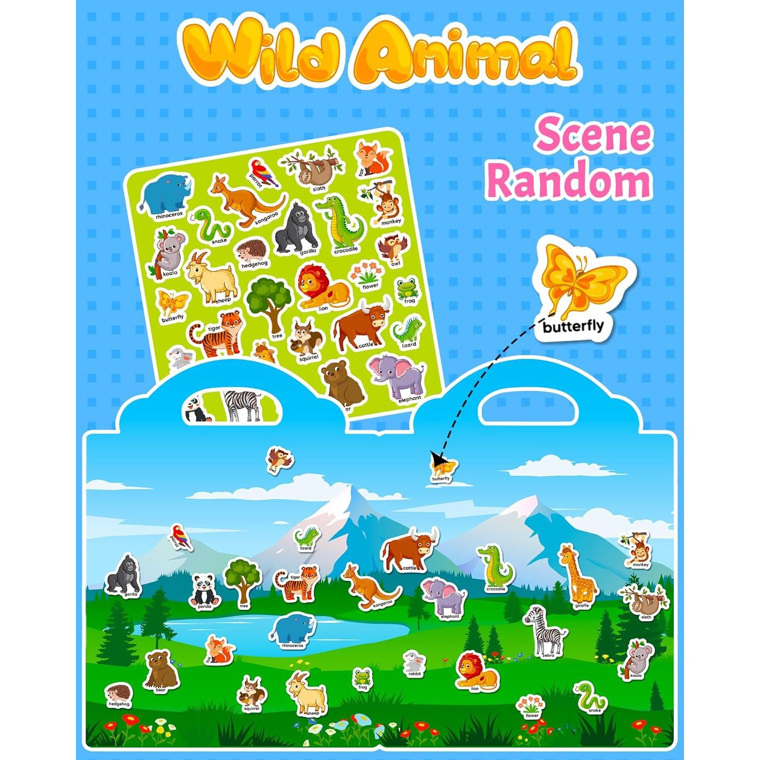 Libro de Pegatinas Reutilizables Walenced - Animales 30.6x23.6cm