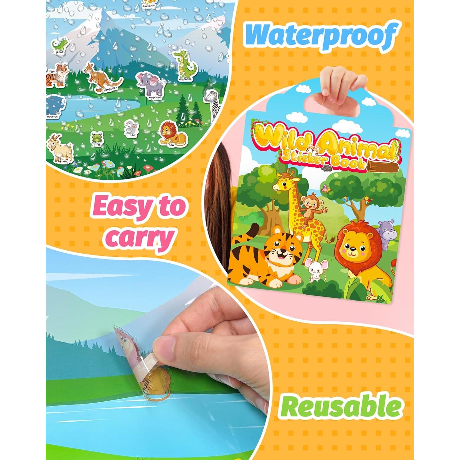 Libro de Pegatinas Reutilizables Walenced - Animales 30.6x23.6cm