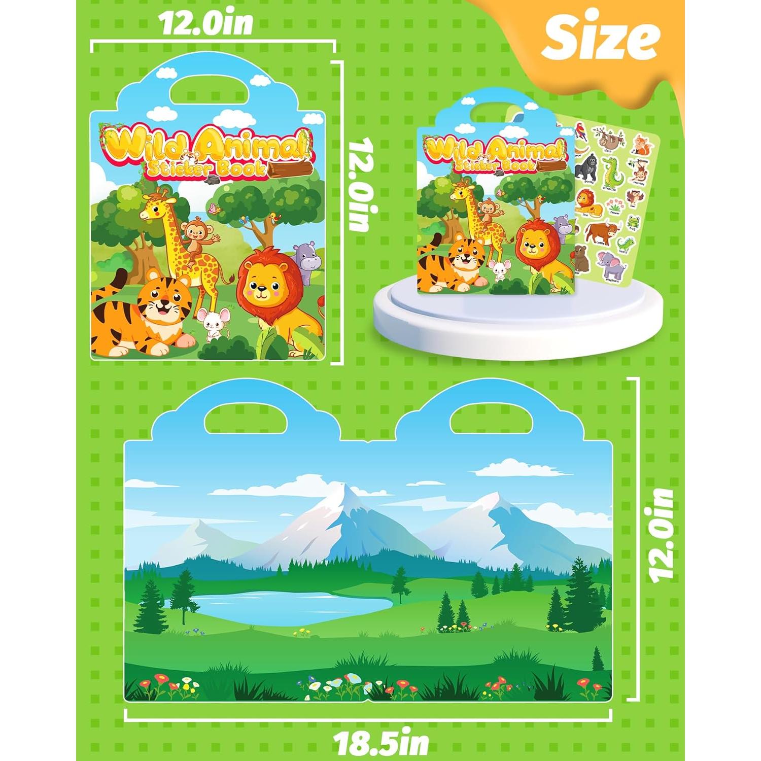 Libro de Pegatinas Reutilizables Walenced - Animales 30.6x23.6cm