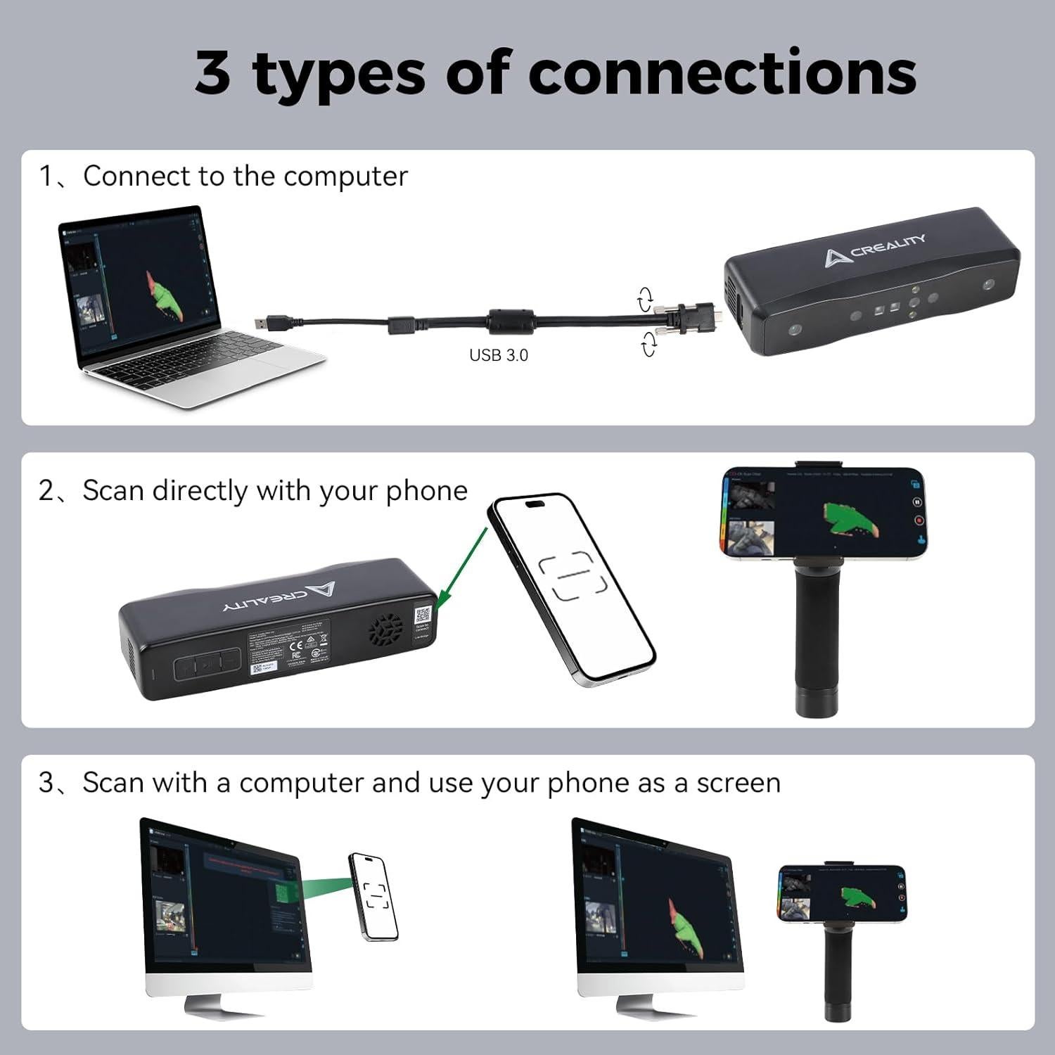 Escáner 3D Inalámbrico Creality CR-Scan Otter Lite 0.05mm