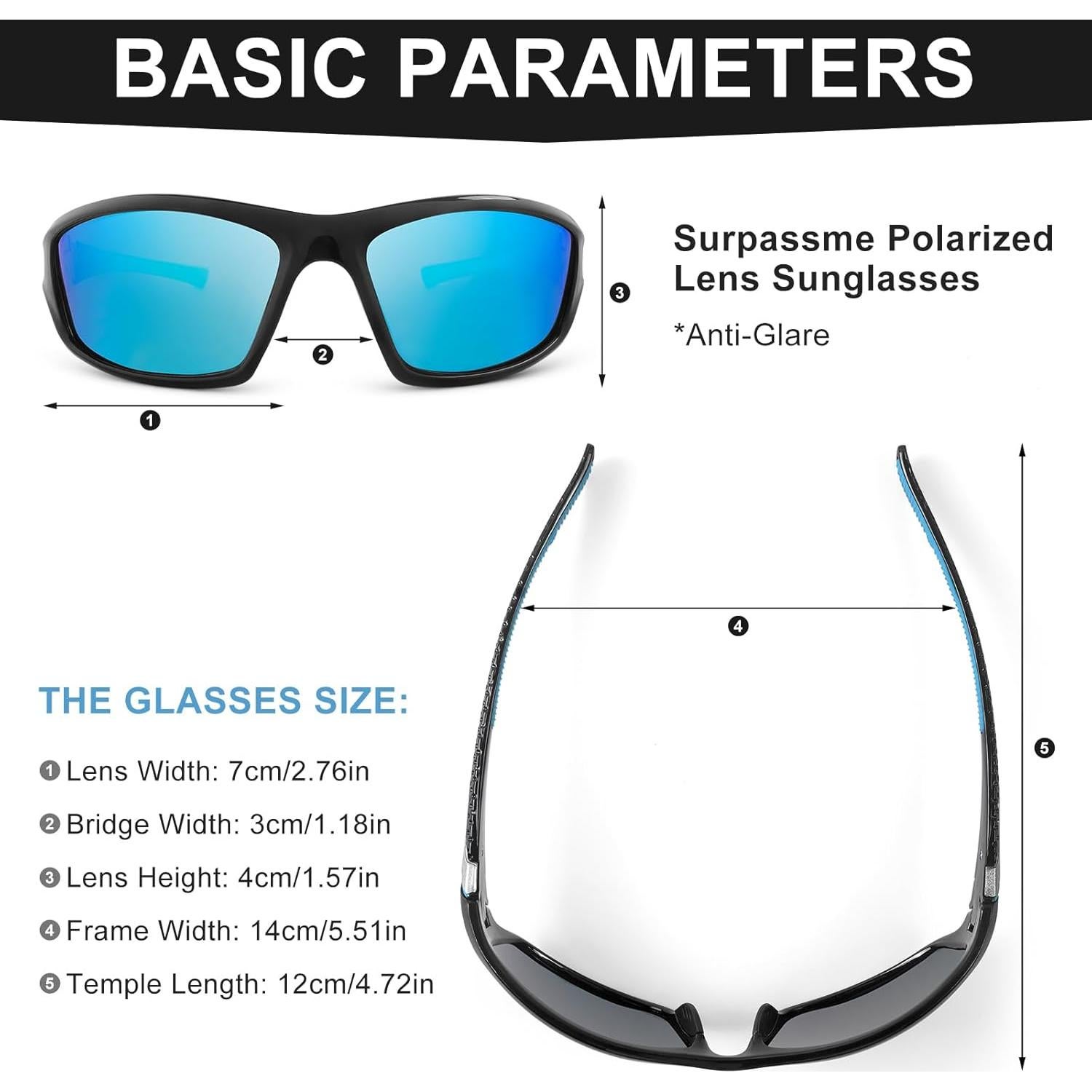 Gafas de sol polarizadas Surpassme MTGG039 UV400 azul