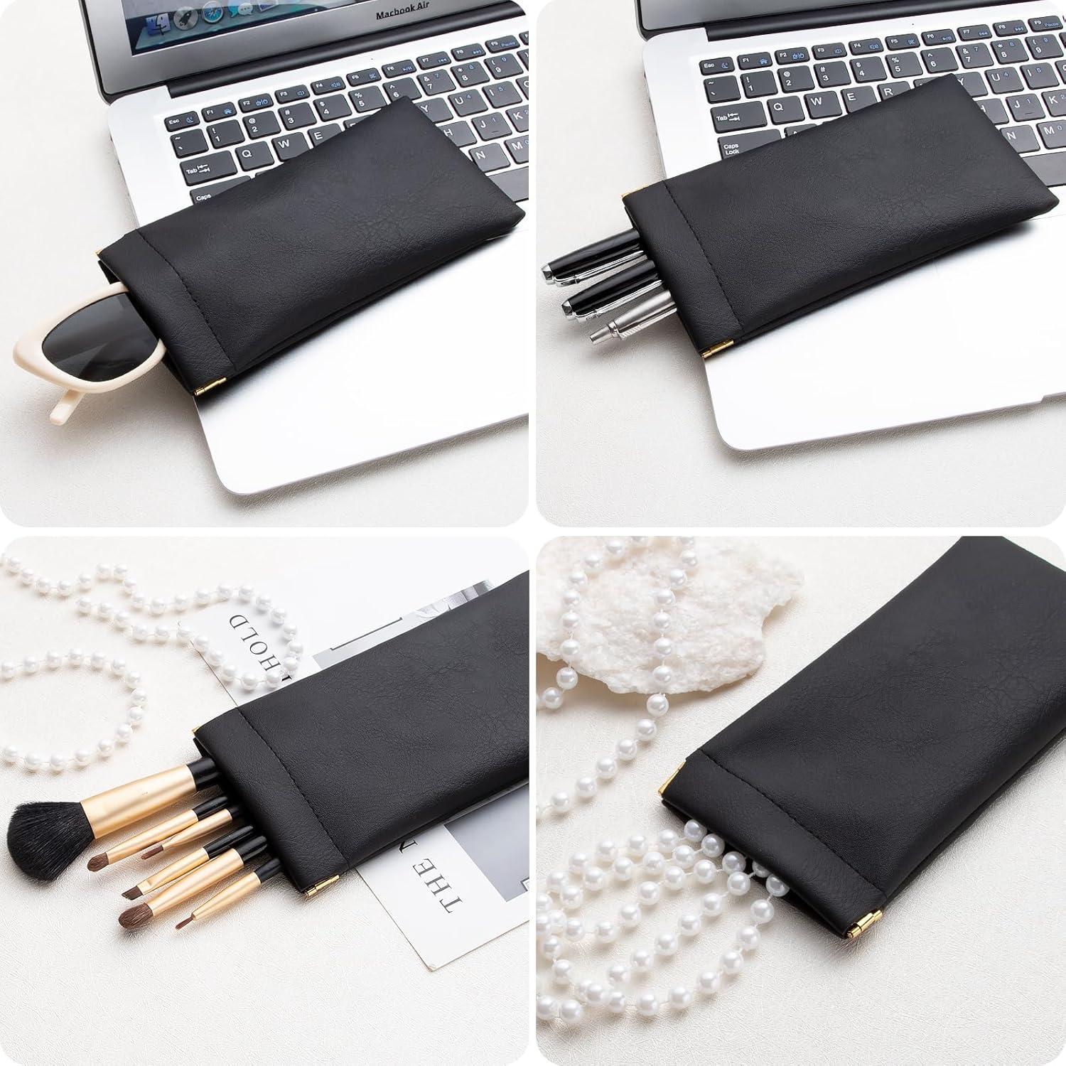 Estuche de Gafas de Cuero PU Negro 3 Pack - Portátil y Ligero