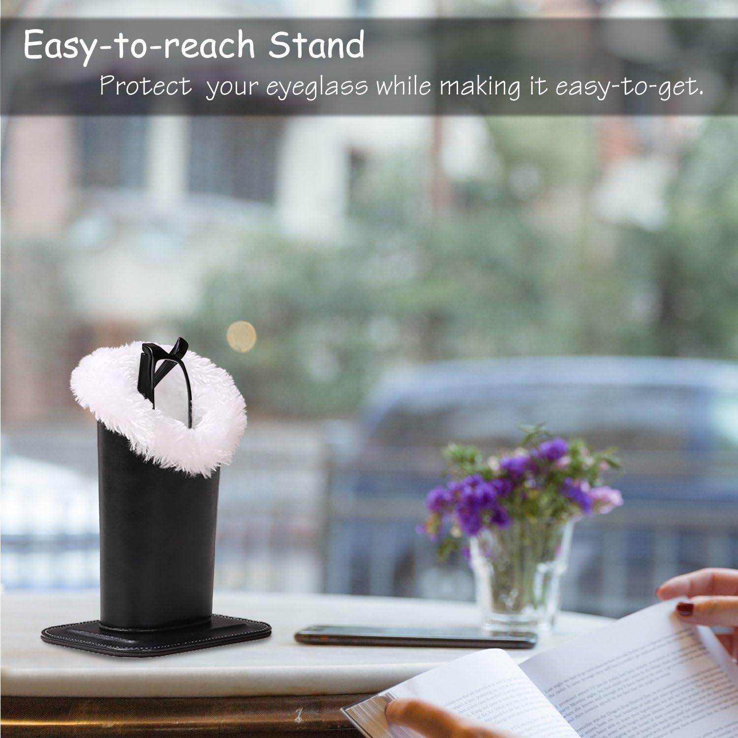 Soporte para Gafas MoKo de Cuero PU con Forro de Terciopelo