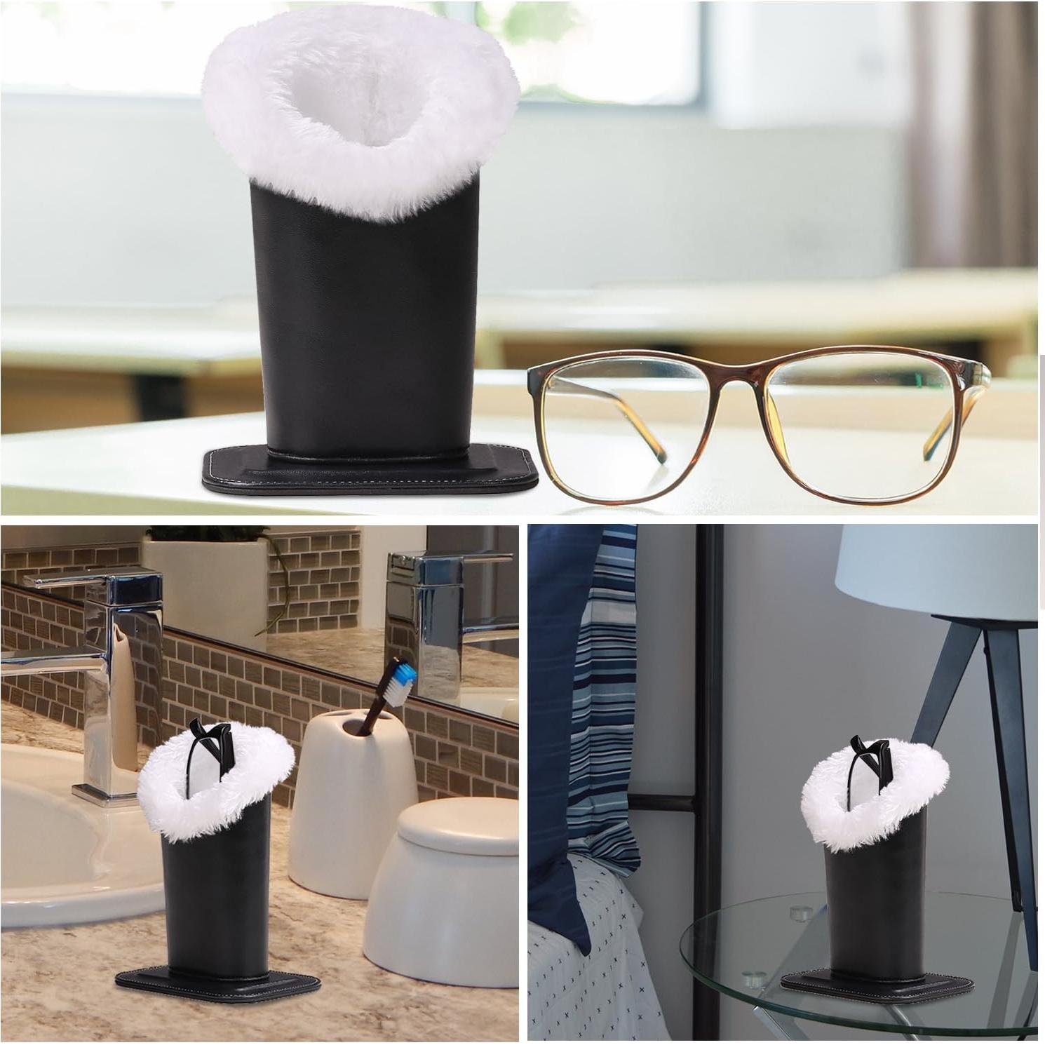 Soporte para Gafas MoKo de Cuero PU con Forro de Terciopelo