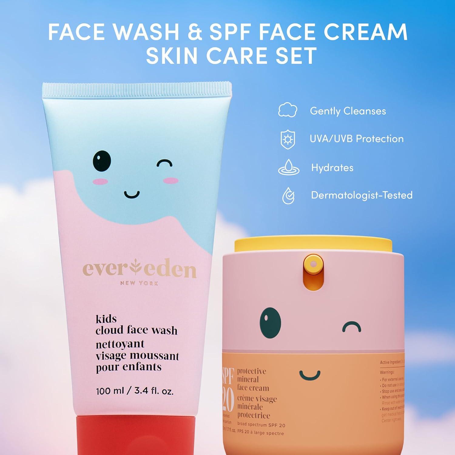 Dúo de Cuidado Facial Infantil Evereden: Limpiador Nube + Crema SPF 20