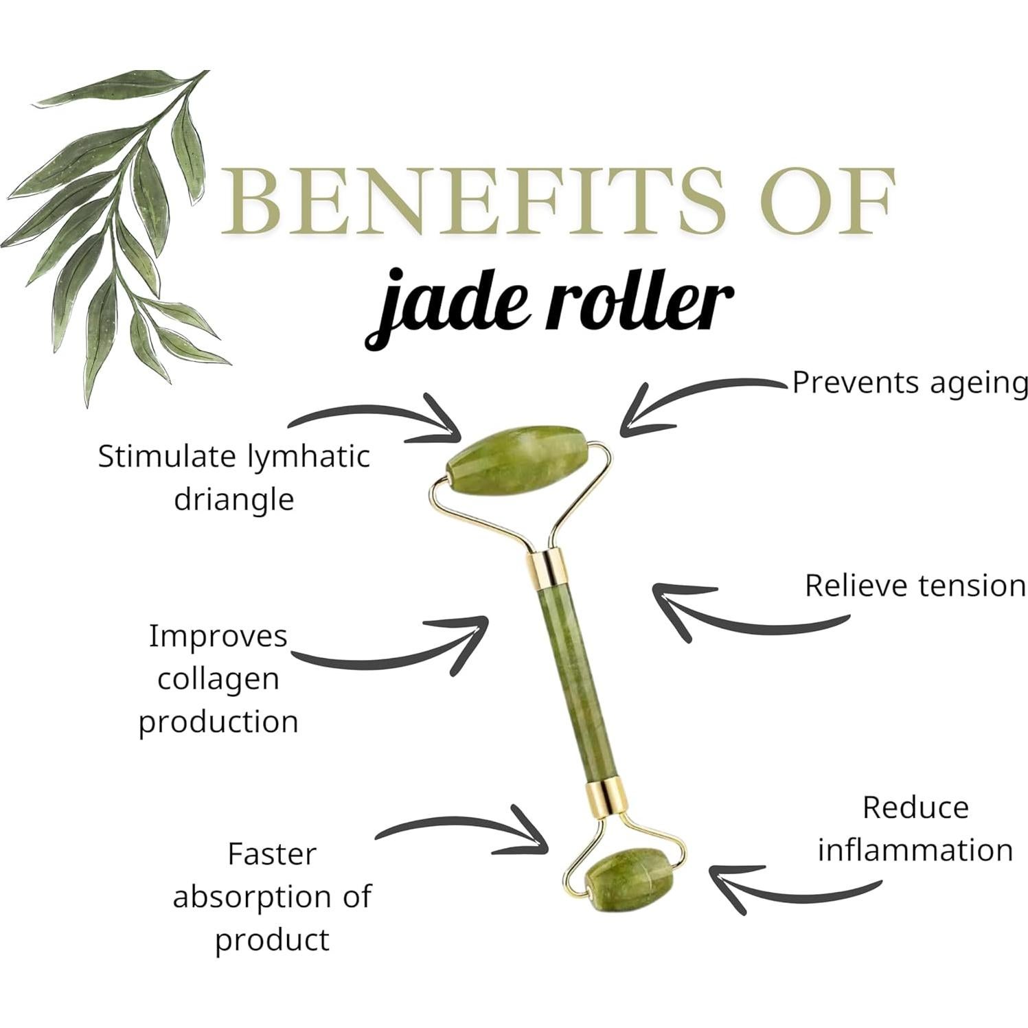 Juego de Gua Sha y Rodillo de Jade AEFRA - Cuidado Facial Antienvejecimiento